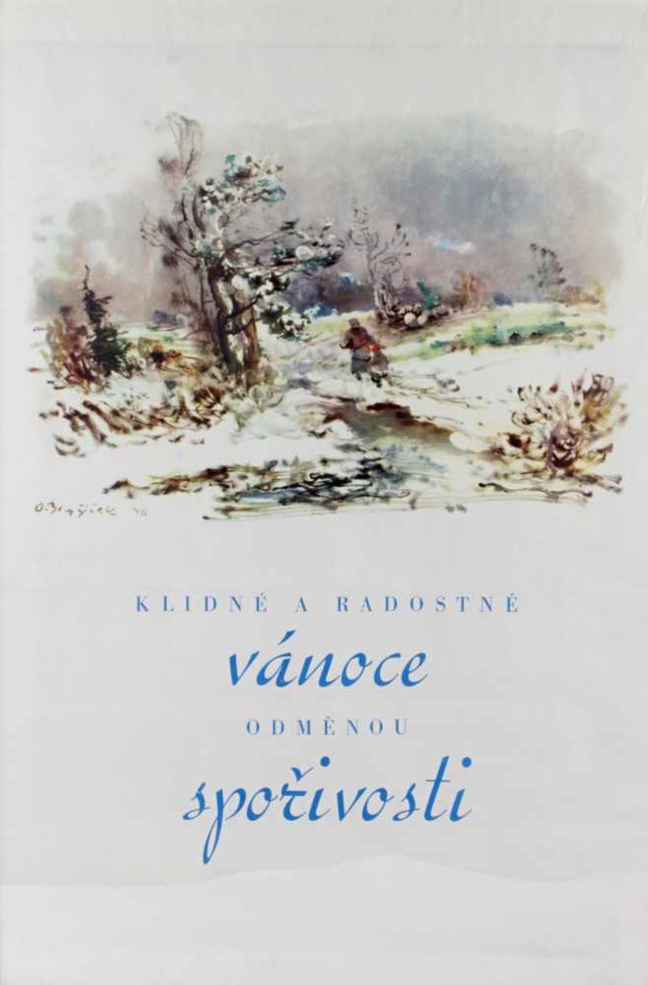 Poster - Oldrich Blazicek Advertising poster with reproduction of the winter landscape by Oldrich