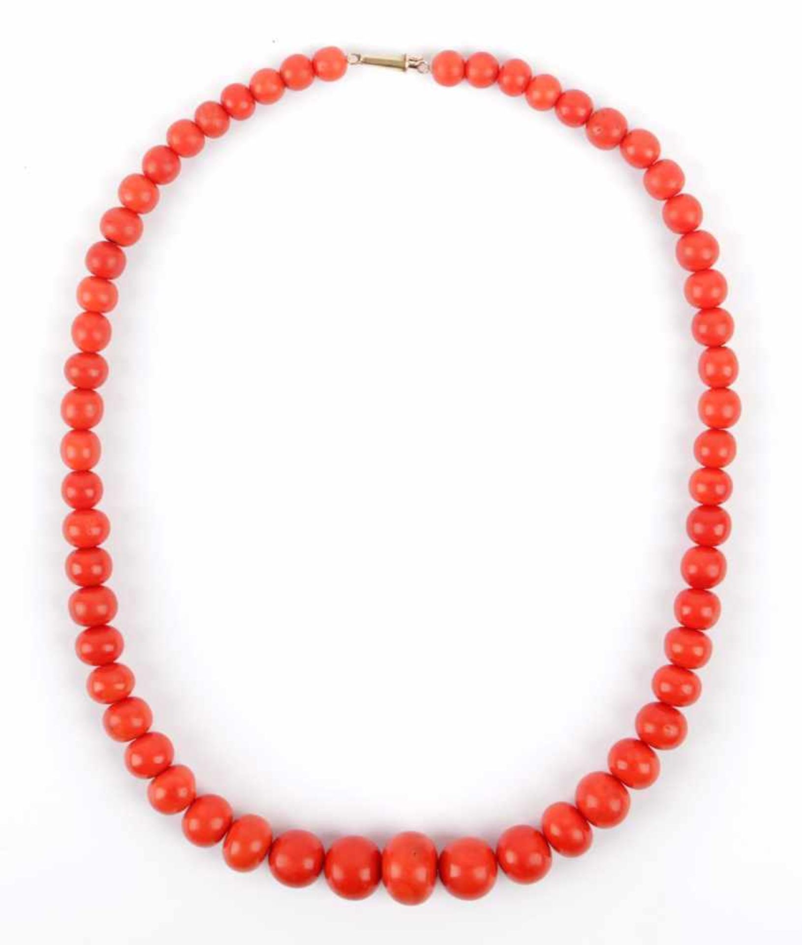 Red coral necklace Austria-Hungary, 2nd half of the 19th century, natural red coral necklace, bead