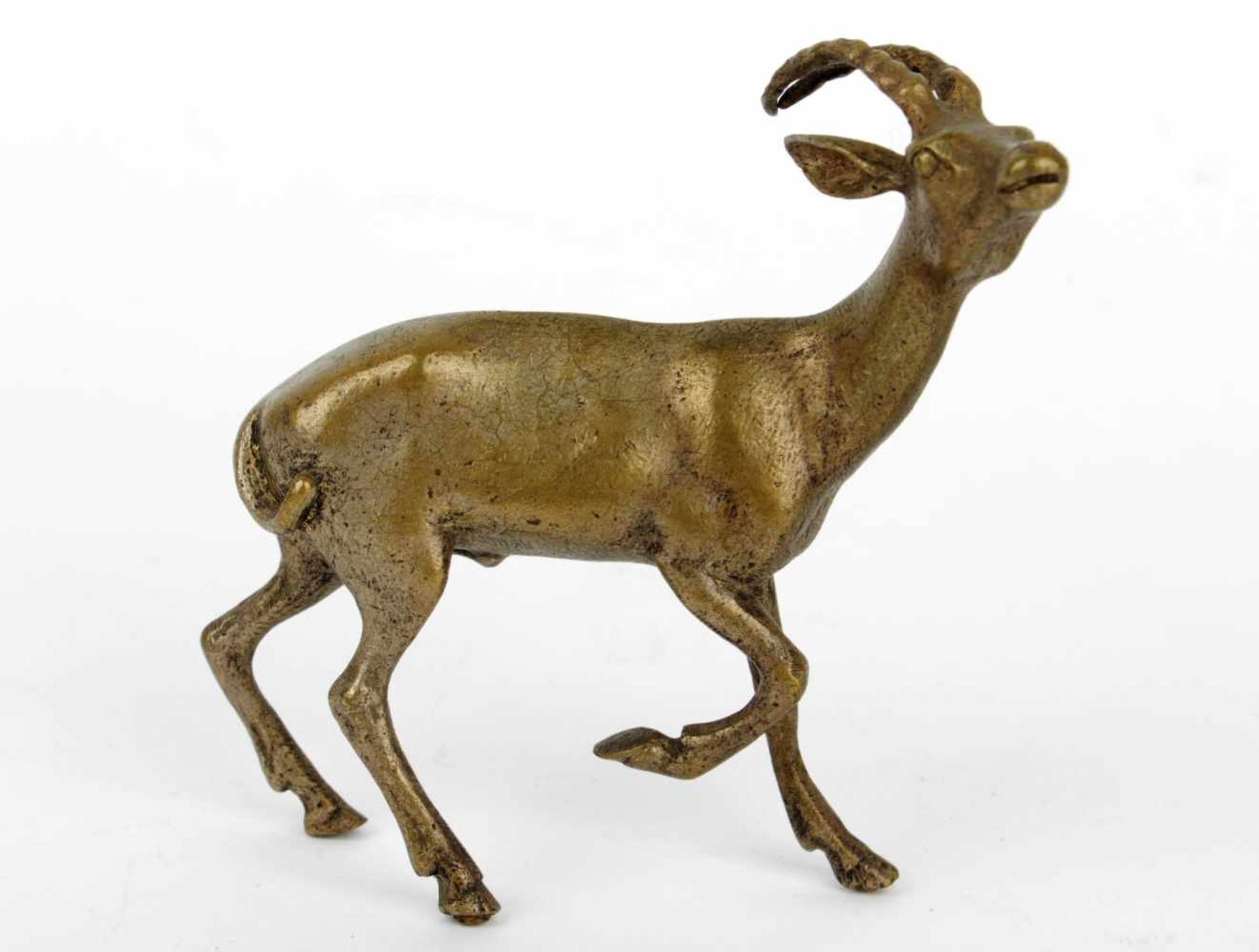 Bronze scuplture – chamois 1st half of the 20th century, bronze, overall size 9 x 9,5 x 2 cm.