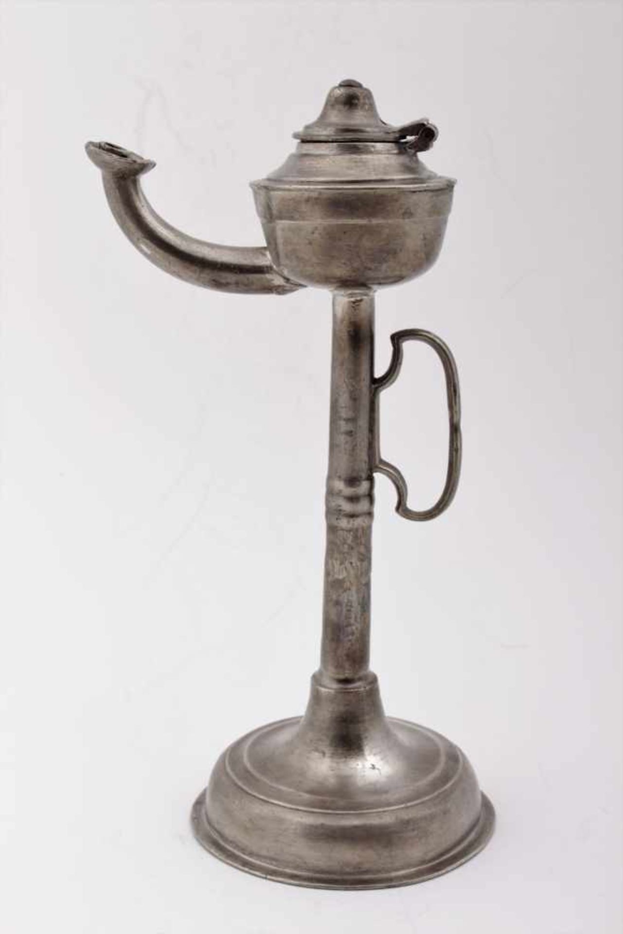 Pewter oil lamp Middle Europe, 2nd half of the 18th century, pewter lamp, was professionally