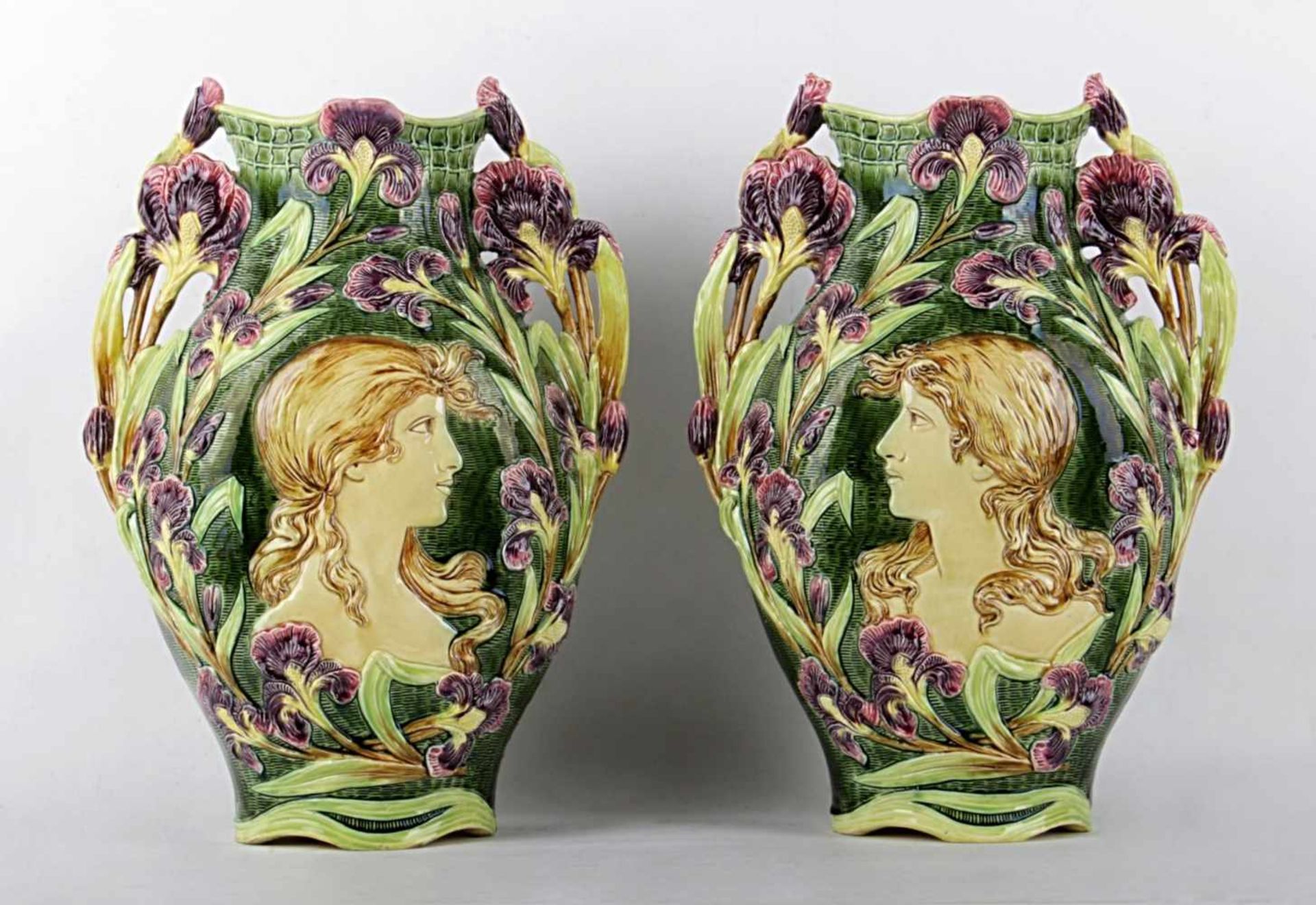 A pair of big vases – Josef Strnact Austria-Hungary, Teplice - Trnovany, Josef Strnact, beginning of