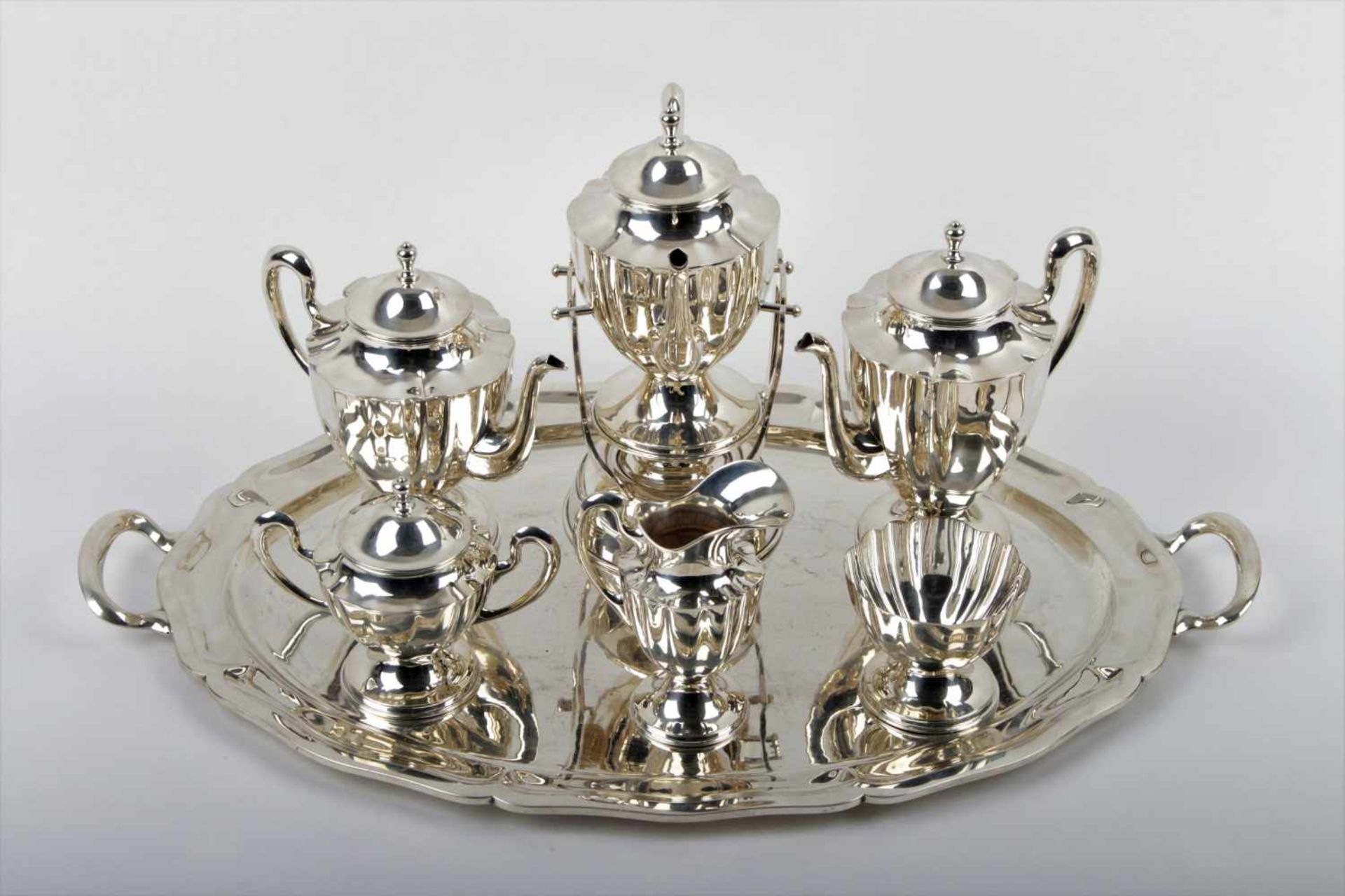 Large silver tea and coffee service Europe, 1st third of the 20th century, silver tea and coffee