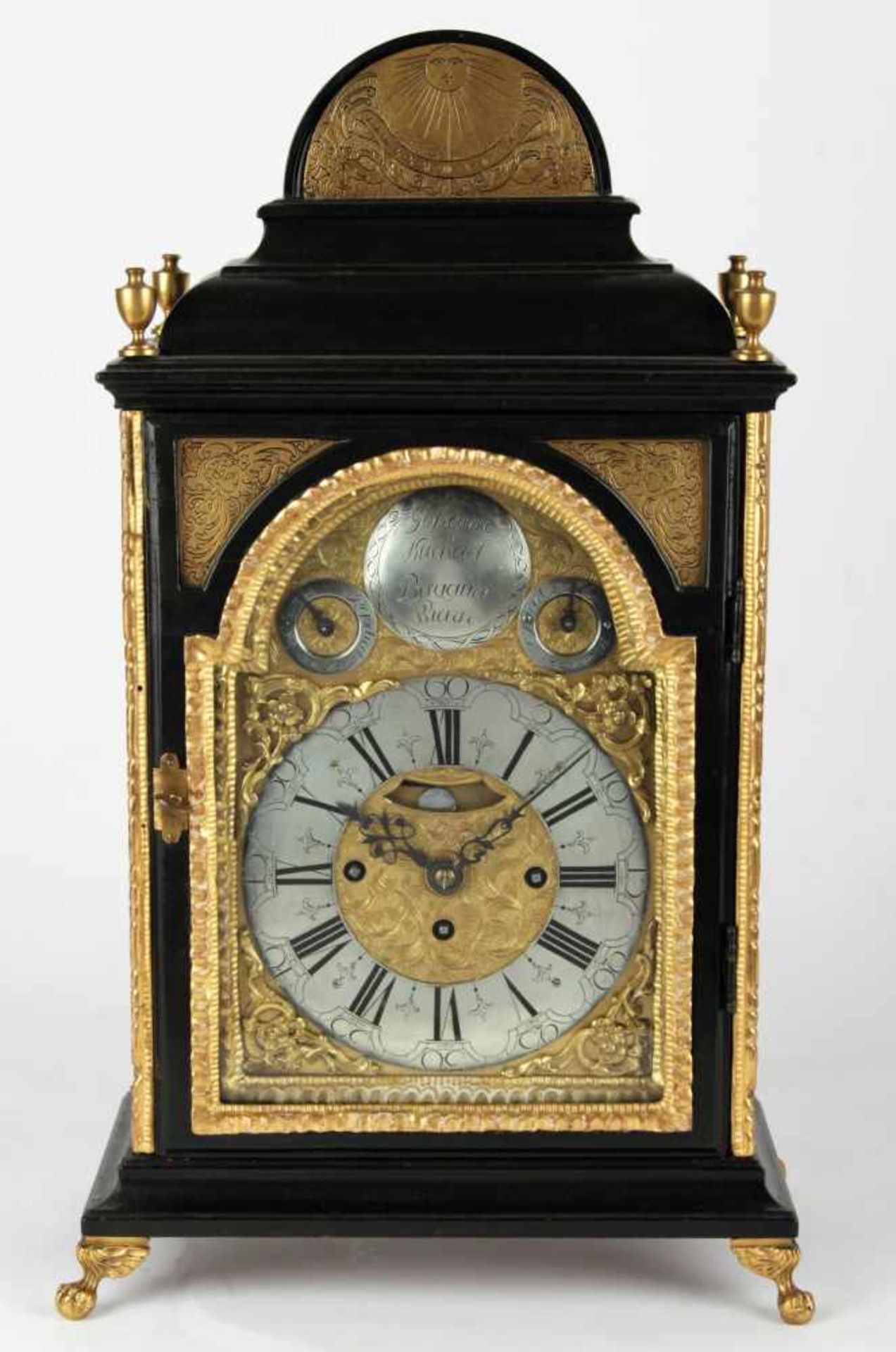 Baroque table clock - Johann Michael Bergauer Wienn Rakousko, Viden, 2. polovina 18. stoleti,