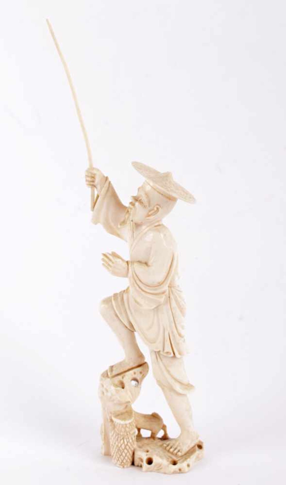 Ivory fisherman statue China, 1st third of the 20th century, ivory fisherman statue, fisherman