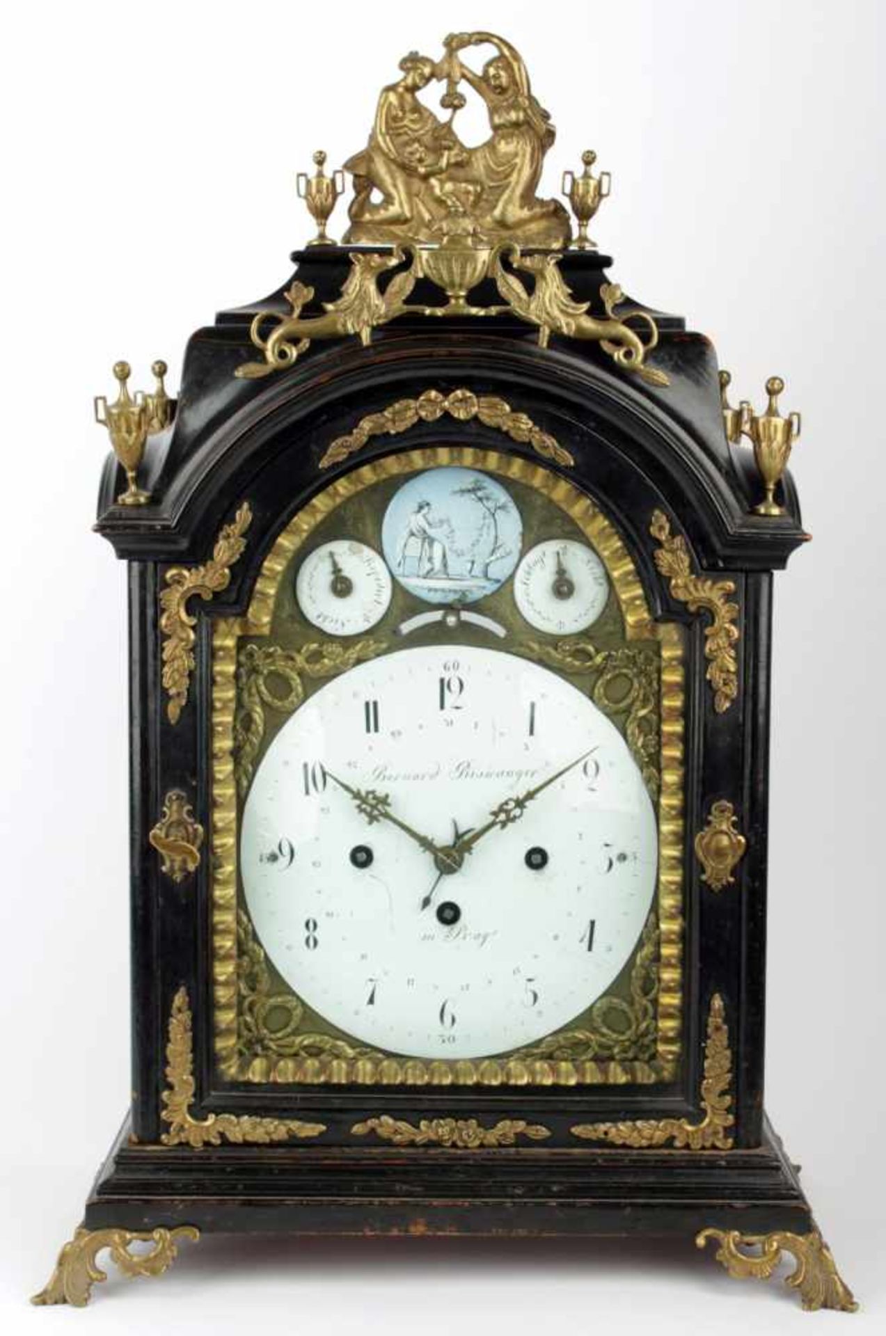 A Baroque Clock Bernard Biswanger in Prag Bohemia, Prague, circa 1770, baroque mantel clock, white