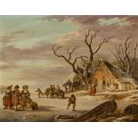 Renard, Fredericus Theodorus 1778 Amsterdam - um 1820/24 Wintertag auf dem Eise. Öl auf Holz. 29 x