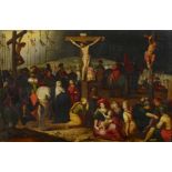 Francken, Frans II. Antwerpen 1581 - 1642 Umkreis Vielfigurige Kreuzigungsszene. Öl auf Holz. 53 x