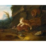 Roos, Johann MelchiorFrankfurt/Main 1659 - 1731Leopard und Löwe mit erlegtem Hirschen in