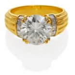 GOLDBERG, DAVID Diamant-Ring. Berlin, um 1990. 750/- Gelbgold, Meisterpunze G, Gesamtgewicht: 9,