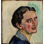 Hodler, Ferdinand. 1853 Bern/Gurzelen - 1918 Genf. Bildnis Albertine Bernhard. 1917. Öl auf