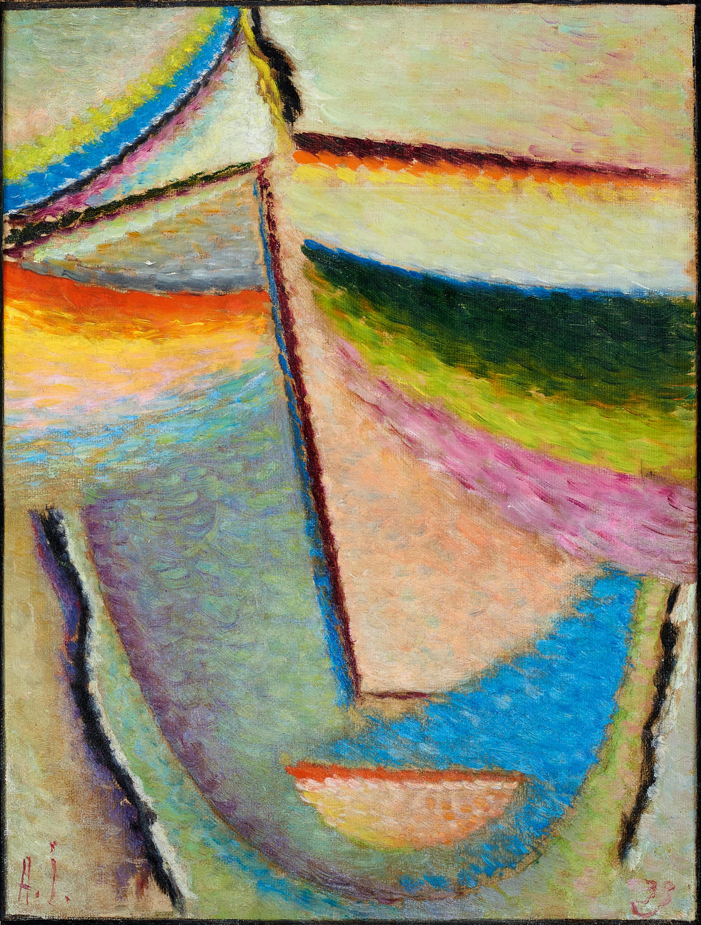 Jawlensky, Alexej. 1867 Twer/ Moskau - 1941 Wiesbaden. Abstrakter Kopf: Der Allerschönsten. 1933. Öl