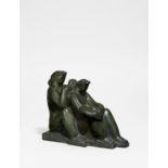 Hartung, Karl. 1908 Hamburg - 1967 Berlin. Zwei sitzende Frauen. Um 1931. Bronze. 27,5 x 33 x