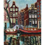 Balwé, Arnold. 1898 Dresden - 1983 Prien. "Amsterdamer Gracht I". Öl auf Leinwand. 100,5 x 85,5cm.