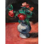 Räderscheidt, Anton. Köln 1892 - 1970. Blumenstillleben. 1926. Öl auf Holz. 60 x 45cm. Signiert