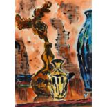 Schmidt-Rottluff, Karl. 1884 Rottluff - 1976 Berlin. Stillleben mit Herbstzweig. Aquarell auf Velin.