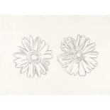 Warhol, Andy. 1928 Pittsburgh - 1987 New York. Double daisies. Ca. 1982. Zwei Bleistiftzeichnungen