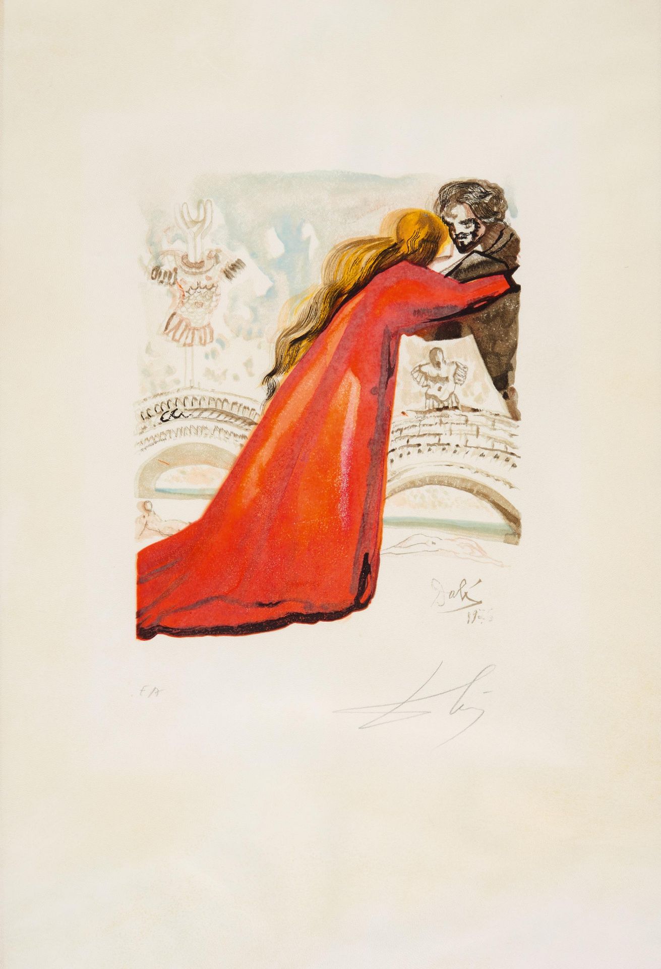 Dalí, Salvador. Figueras/Spanien 1904 - 1989. Pylade aimait Hermione. 1978. Farbige Xylografie auf