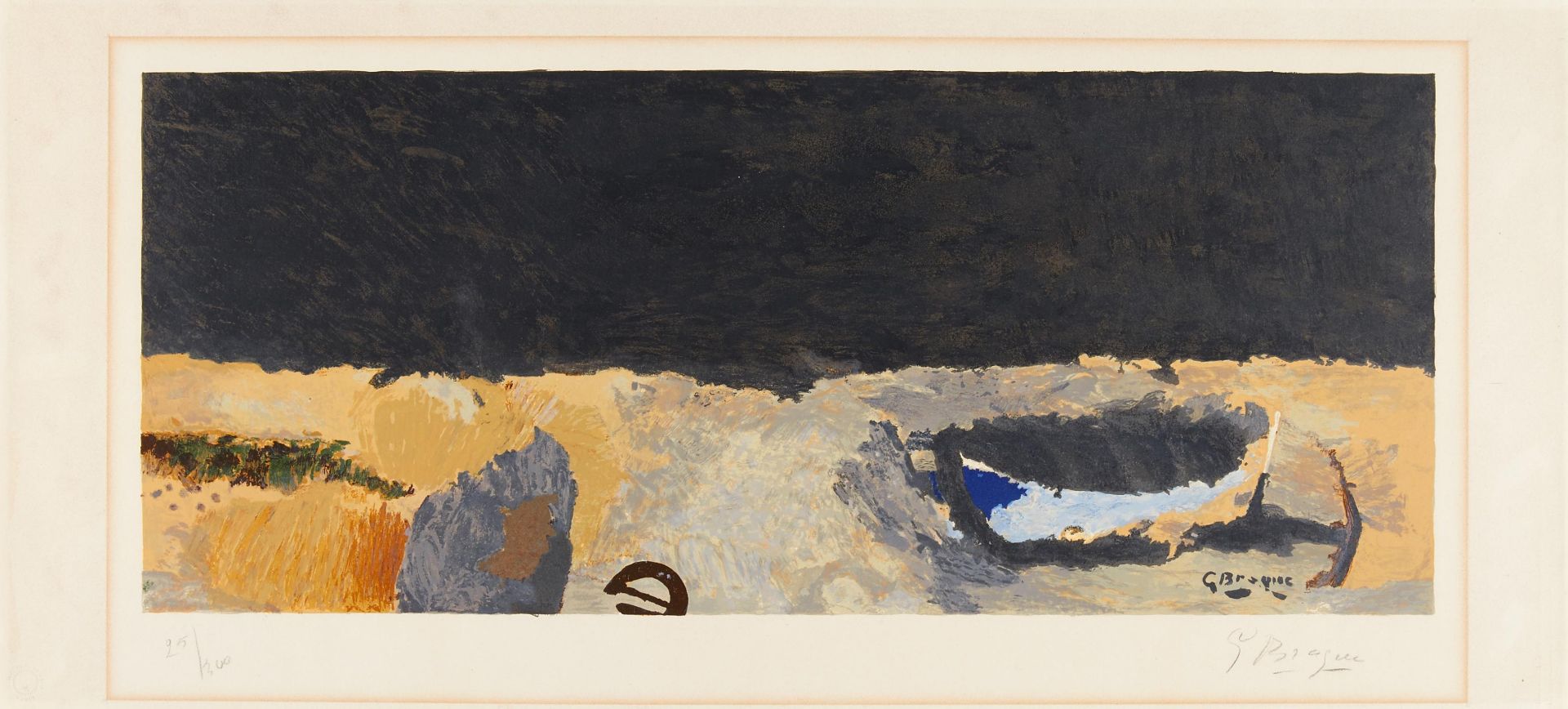 Braque, Georges. 1881 Argenteuil - 1963 Paris. La barque sur la grève. Um 1950. Farblithografie - Bild 2 aus 3