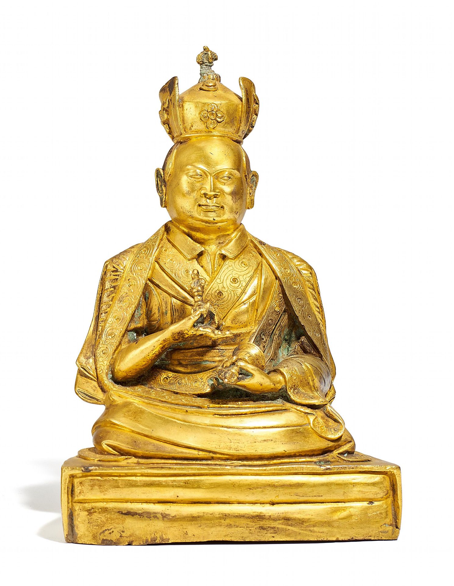 LAMA DER KAGYÜ-SCHULE. Tibet. Bronze mit Feuervergoldung. Bronze mit Feuervergoldung. Sitzend auf