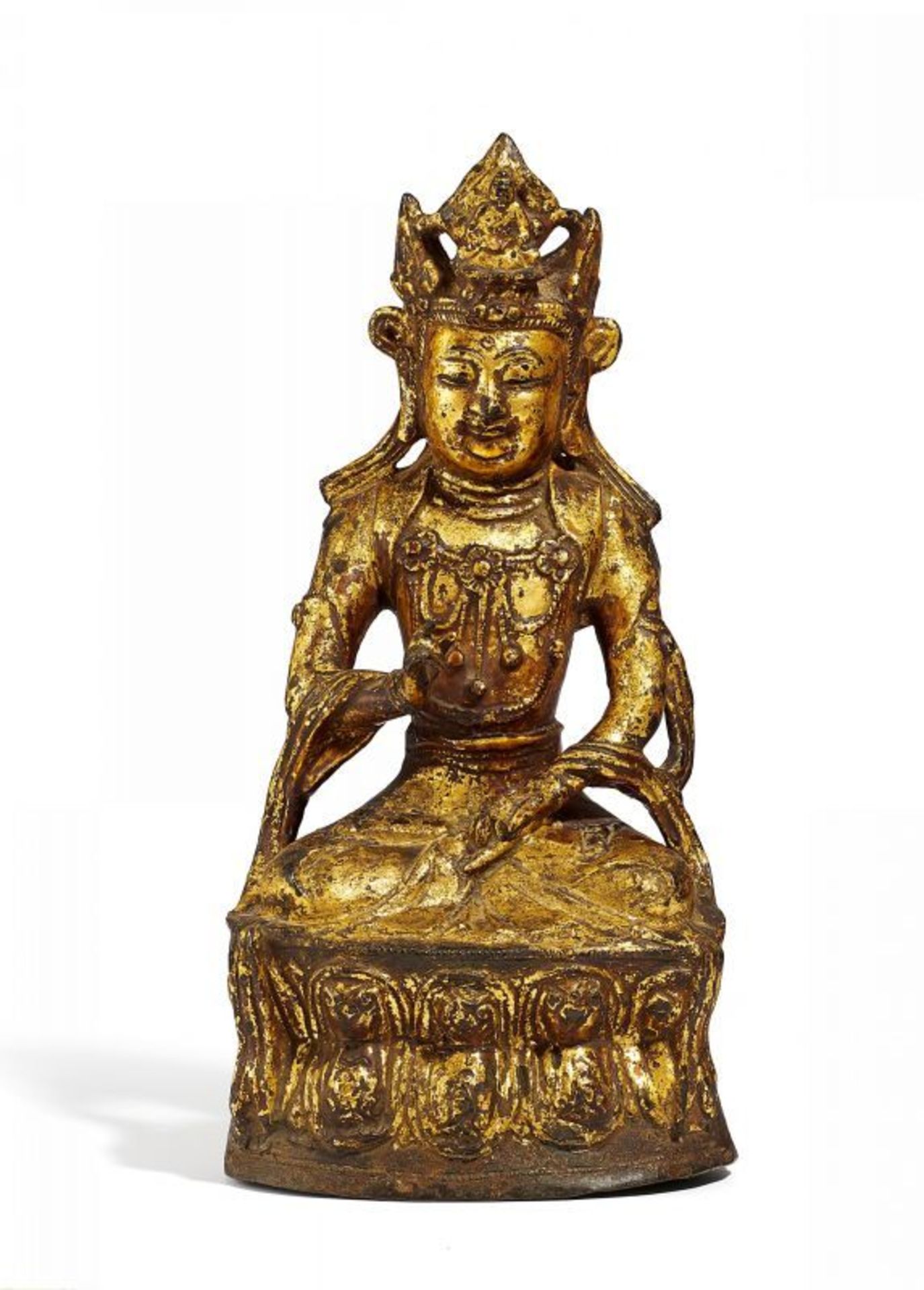 GUANYIN. China. Ming-Dynastie. Bronze mit Lackvergoldung. Höhe 26cm. Zustand A/B. Provenienz: - - Image 2 of 2