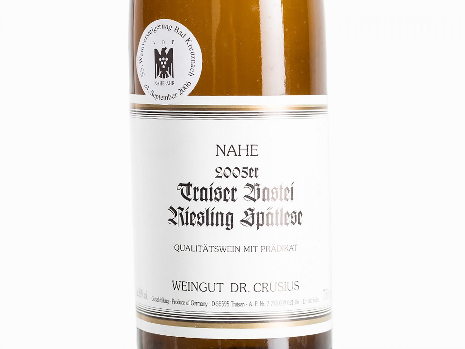 24 Flaschen Traiser Bastei Riesling Spätlese Goldkapsel Erzeuger: Dr. Crusius Jahrgang 2005 Traisen, - Bild 3 aus 5