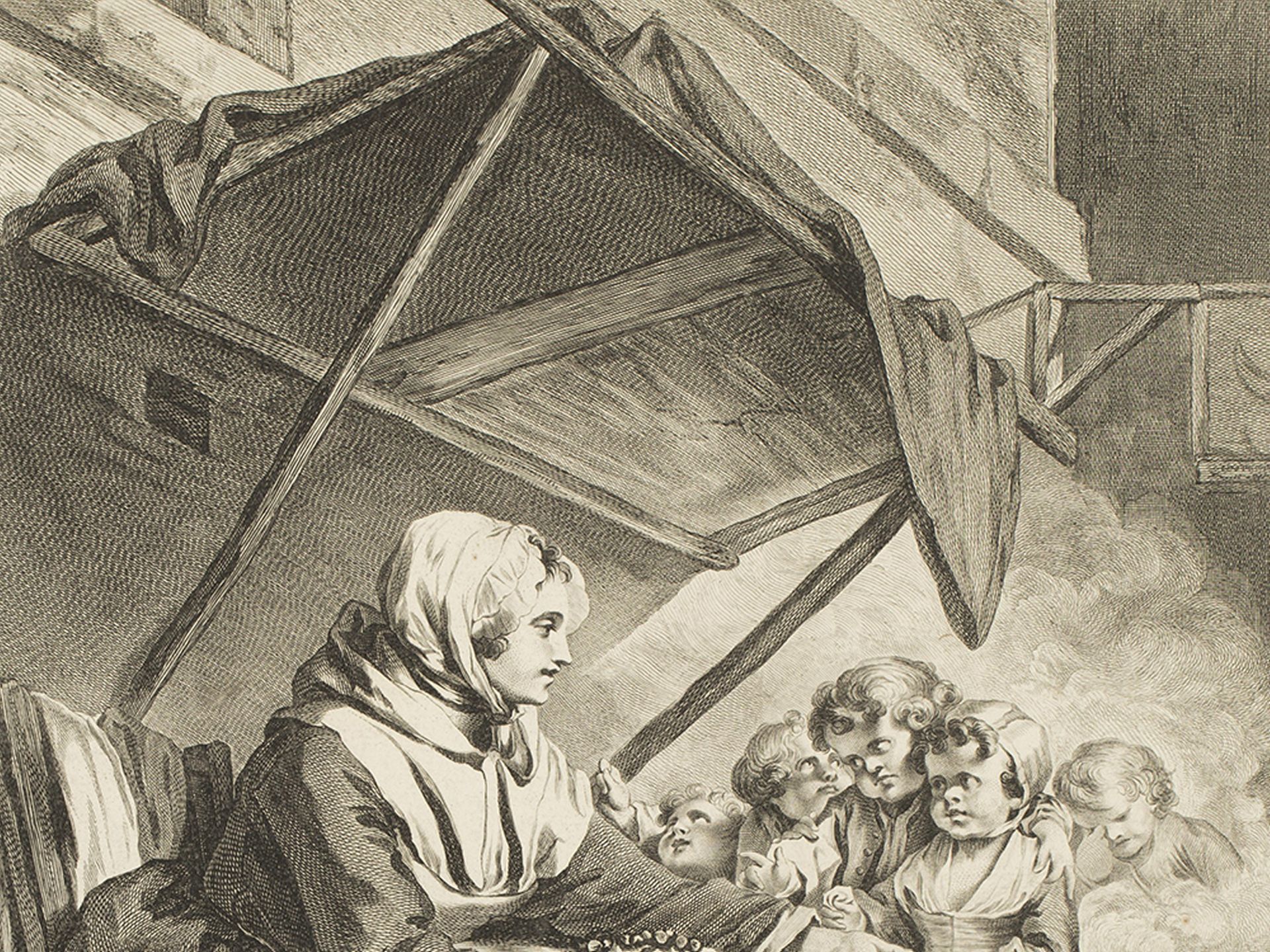 Beauvarlet, Jacques-Firmin (1731 Abbeville - 1797 Paris) La Marchande de Marrons Kupferstich auf - Bild 7 aus 9