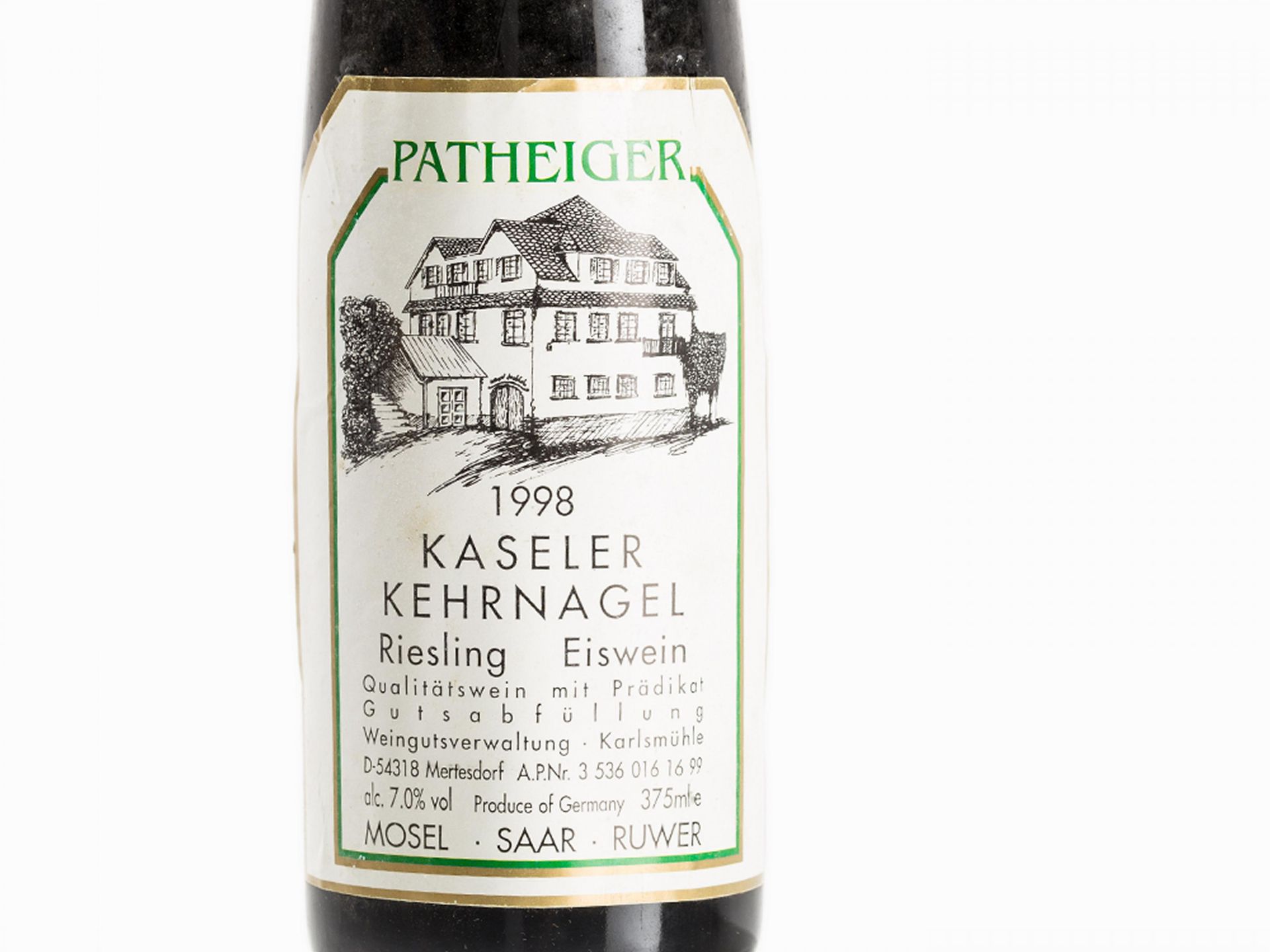 8 Halbe Flaschen Patheiger Kehrnagel Riesling Eiswein Erzeuger: Karlsmühle Jahrgang 1998 Kasel, - Bild 3 aus 6