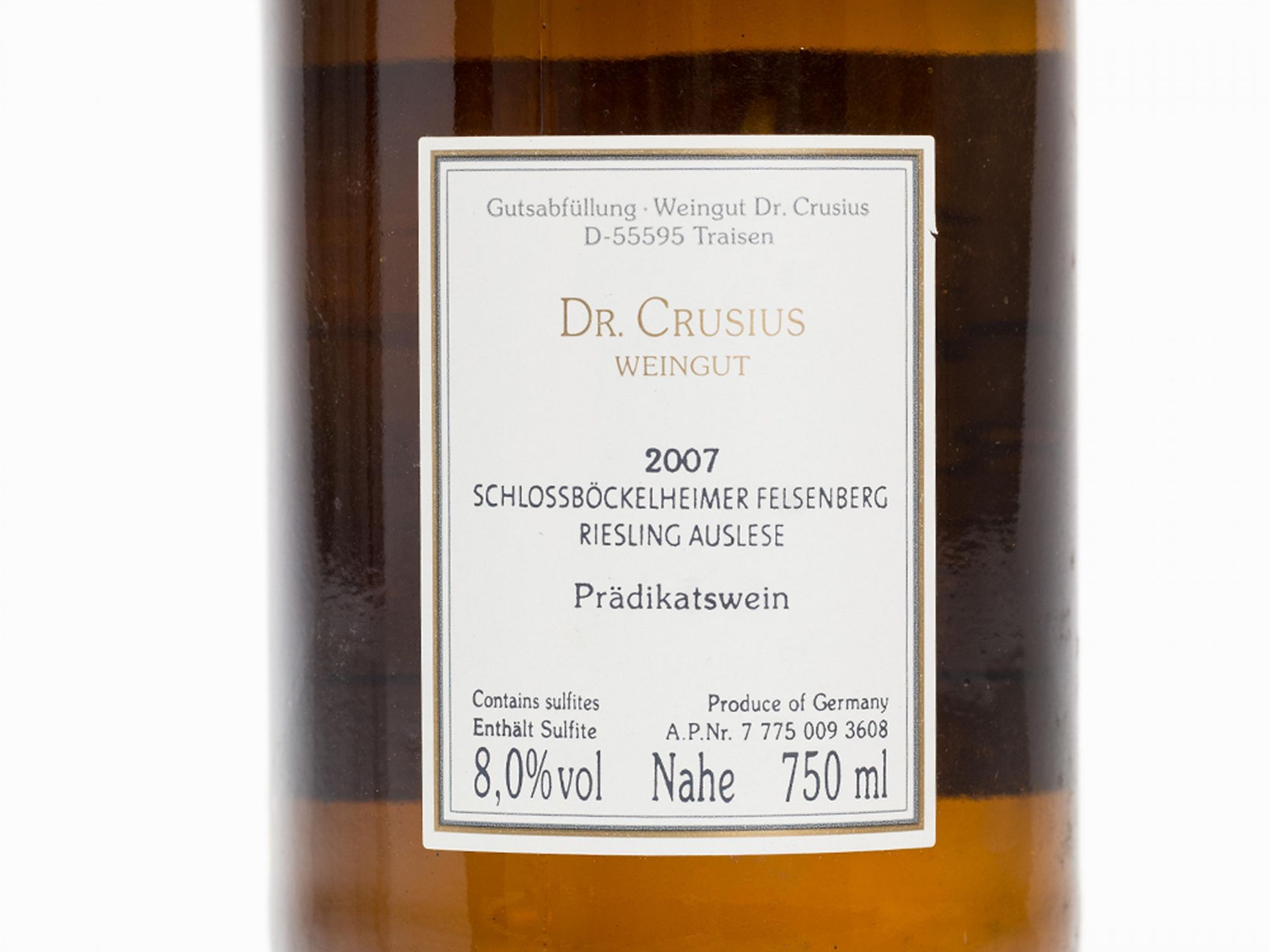 18 Flaschen Schloßböckelheimer Felsenberg Riesling Auslese Goldkapsel Erzeuger: Dr. Crusius Jahrgang - Bild 4 aus 7