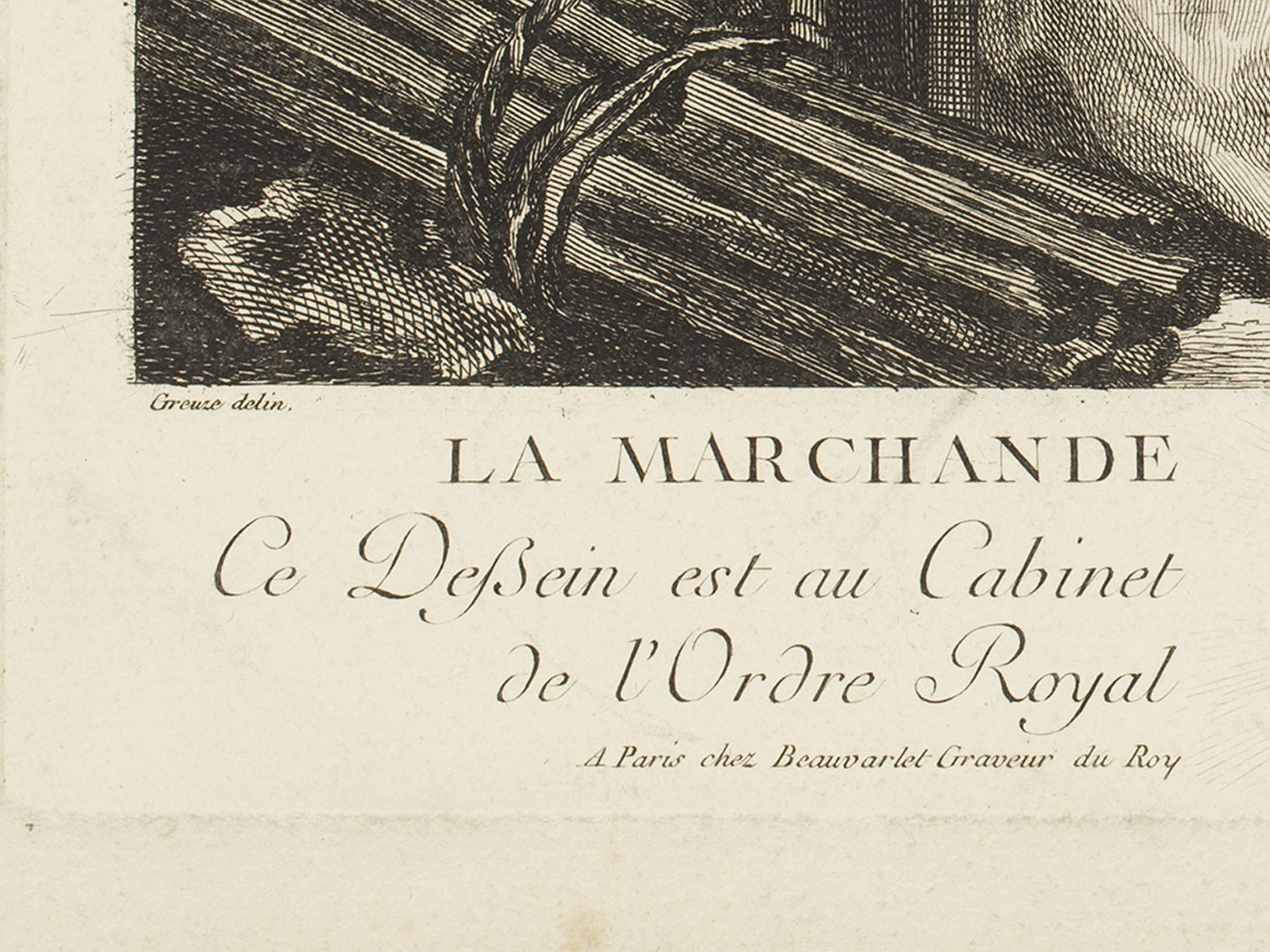 Beauvarlet, Jacques-Firmin (1731 Abbeville - 1797 Paris) La Marchande de Marrons Kupferstich auf - Bild 4 aus 9