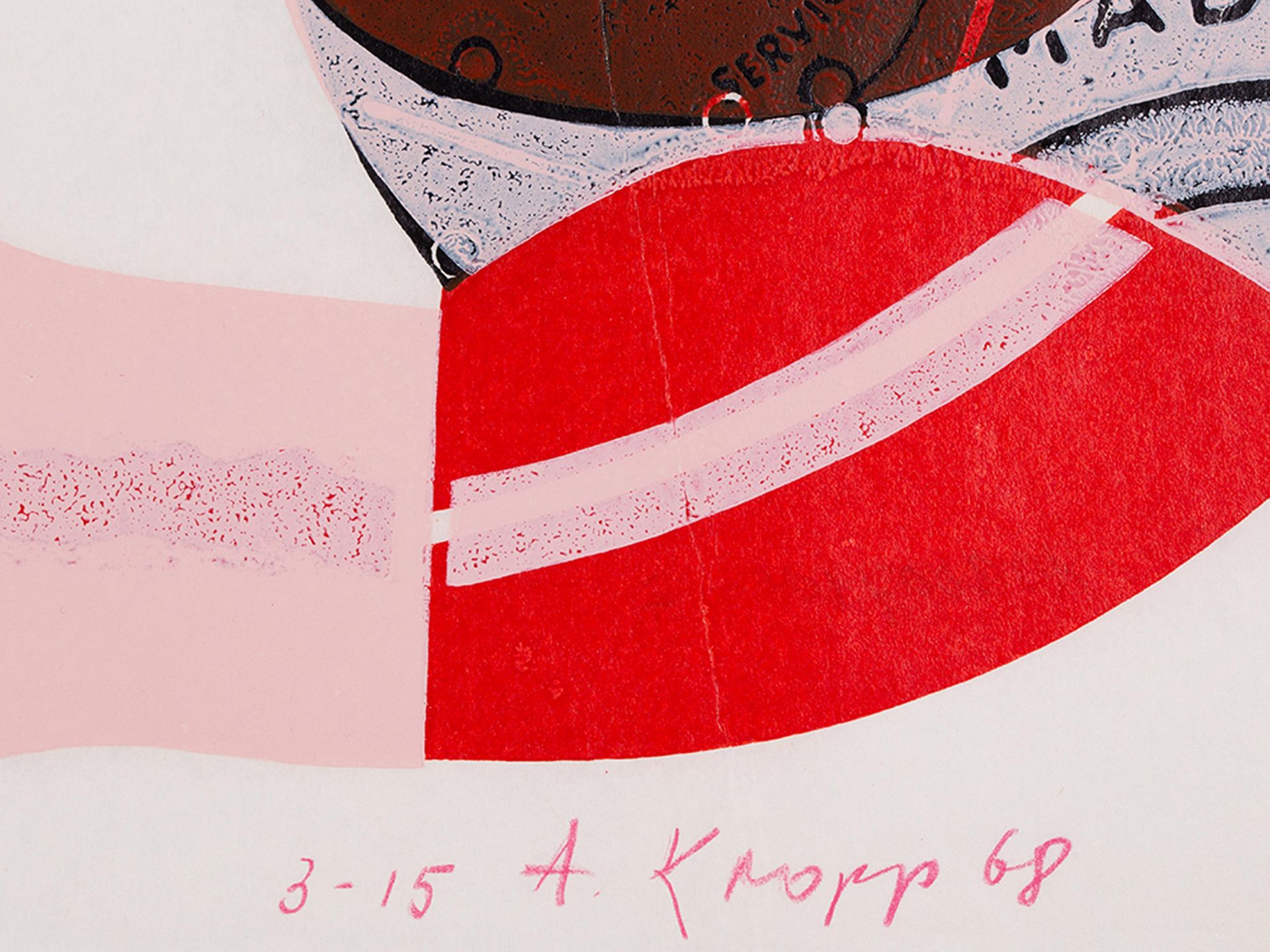 Unbekannter Künstler Ohne Titel Farbserigrafie auf Papier 1968 Signiert, datiert und bezeichnet - Bild 3 aus 8