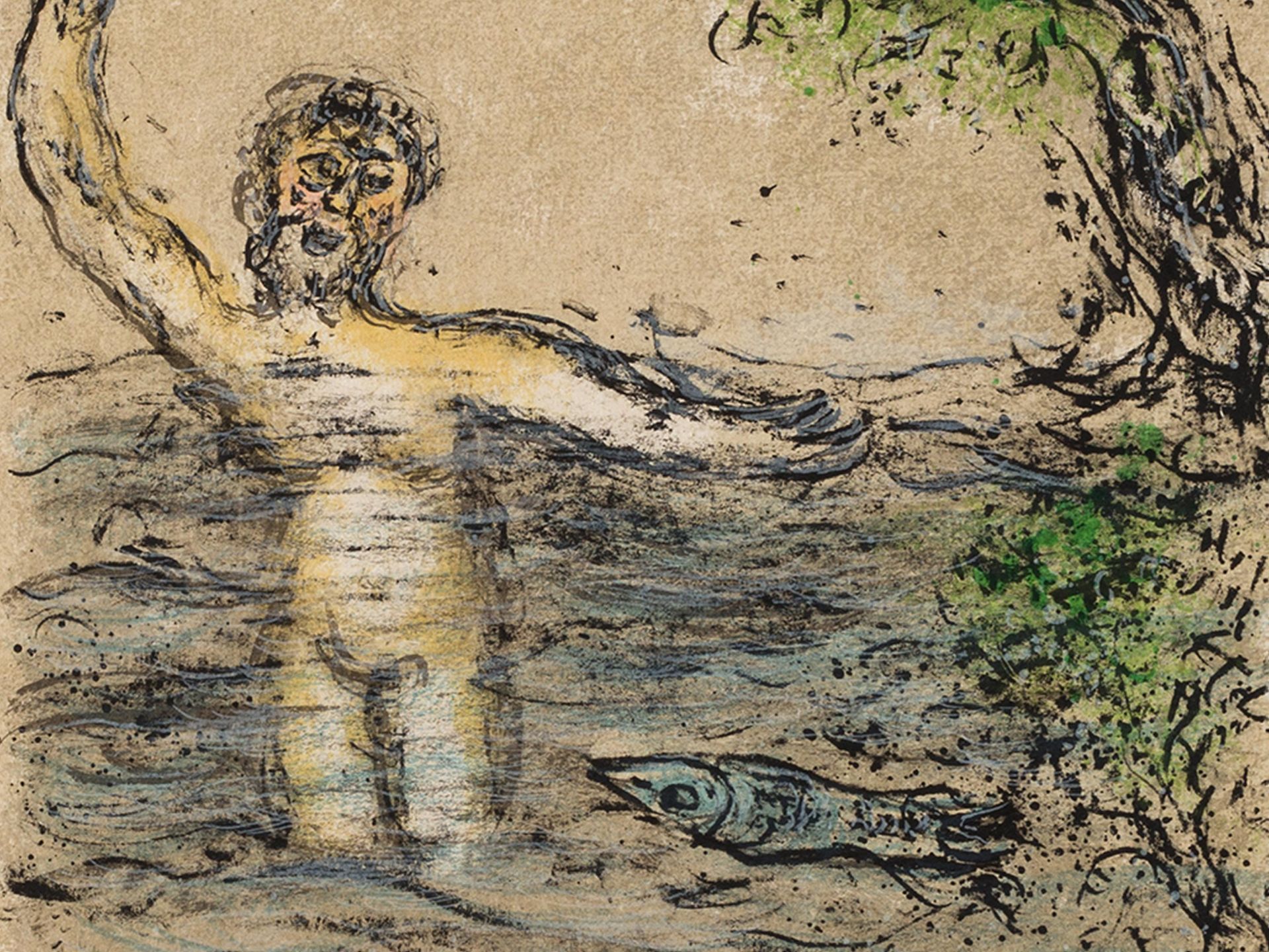 Chagall, Marc 1887 Witebsk - 1985 St. Paul de Vence Die Fluten verschlingen Odysseus Farblithografie - Image 2 of 7