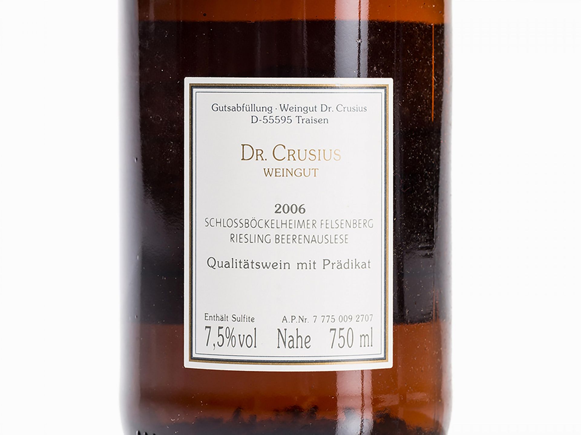 Konvolut (16 Flaschen 2006 Dr. Crusius Beerenauslese) 11 Dumpy-Flaschen Norheimer Kirschheck - Bild 8 aus 8