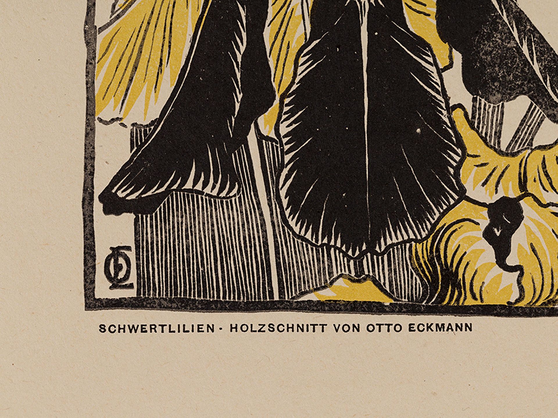 Eckmann, Otto 1865 Hamburg - 1902 Badenweiler) Schwertlilien Farbholzschnitt auf Velin Um 1895 - Bild 4 aus 9