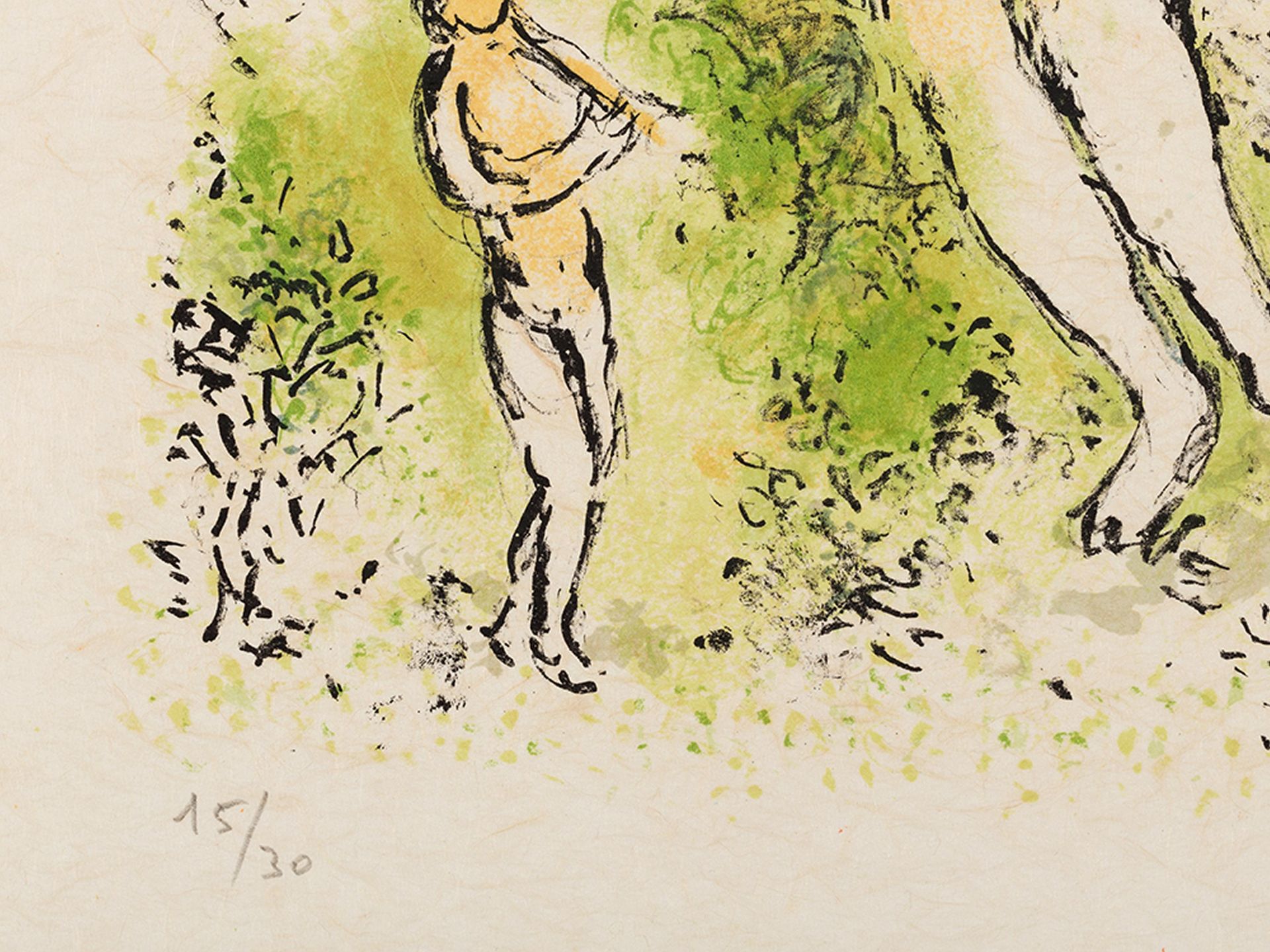Chagall, Marc 1887 Witebsk - 1985 St. Paul de Vence Theoklymenos Farblithografie auf Japon nacré - Image 4 of 8