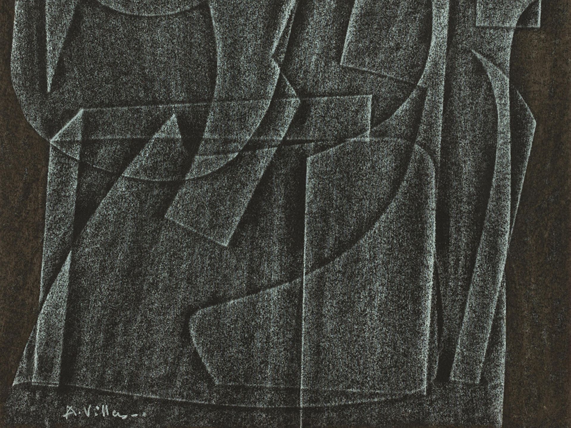 Villers, André 1930 Beaucourt Ohne Titel (Abstrakte Komposition) Frottage (Weiße und schwarze - Bild 8 aus 8