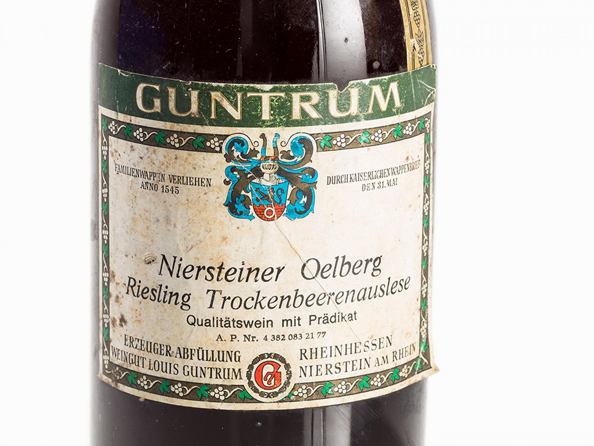 1 Magnum-Flasche Niersteiner Ölberg Riesling Trockenbeerenauslese Erzeuger: Louis Guntrum Jahrgang - Bild 2 aus 5