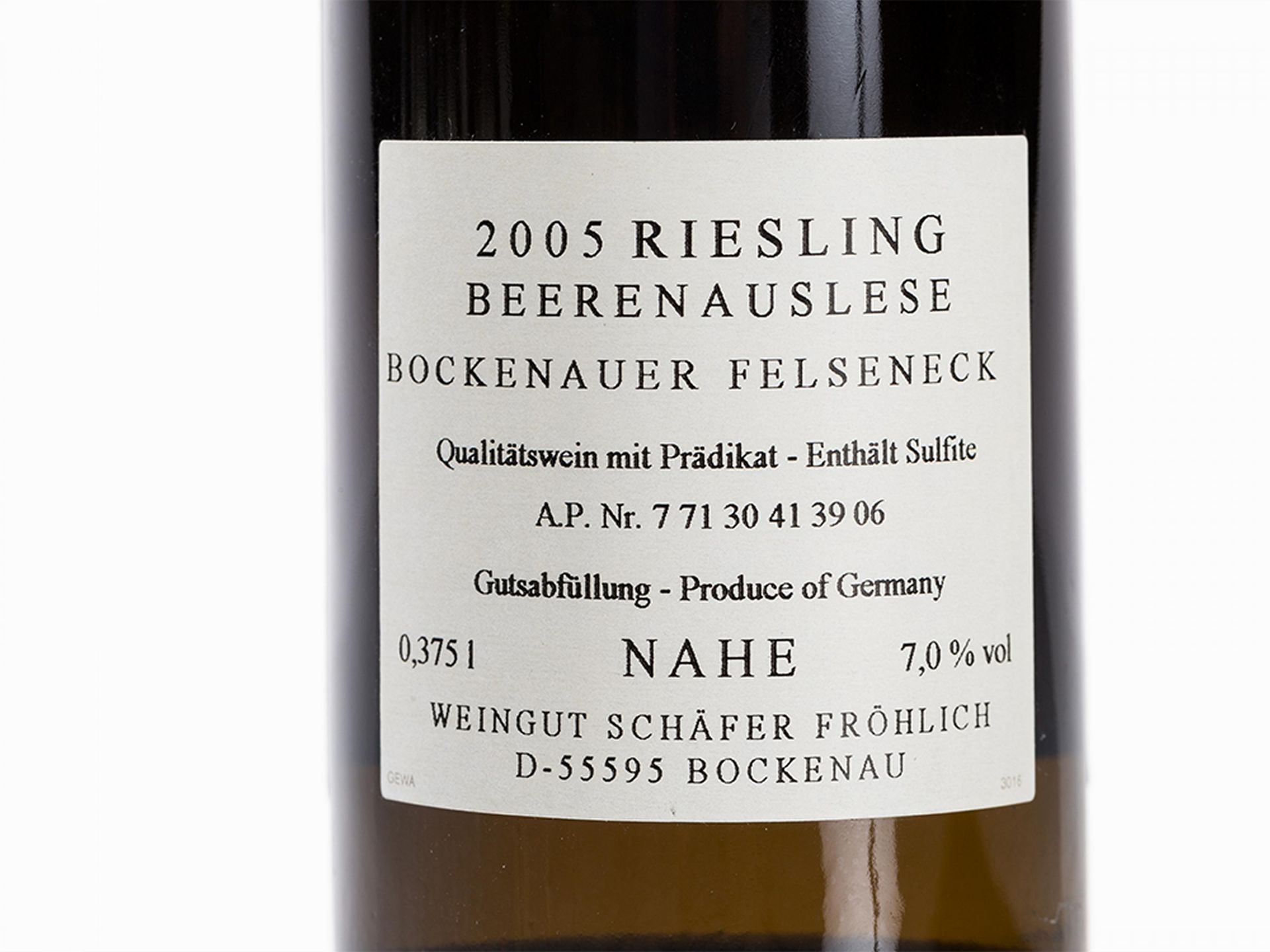 18 halbe Flaschen Bockenauer Felseneck Riesling Beerenauslese Erzeuger: Weingut Schäfer-Fröhlich - Bild 4 aus 7