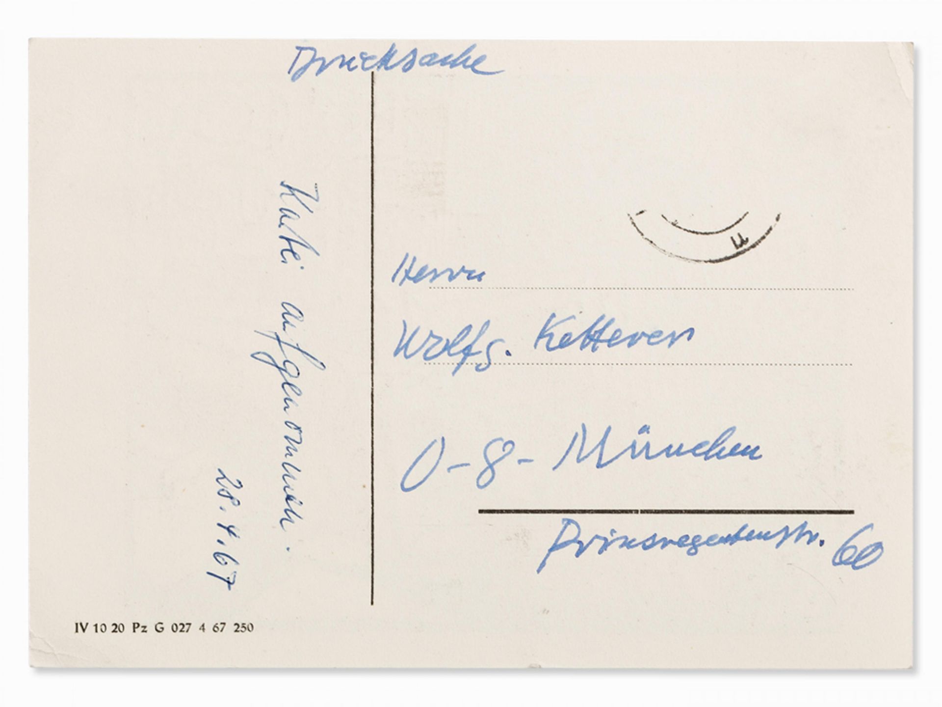Felixmüller, Conrad 1897 Dresden - 1977 Berlin Umzugskarte Holzschnitt auf Karton (Postkarte) 1967 - Image 8 of 9