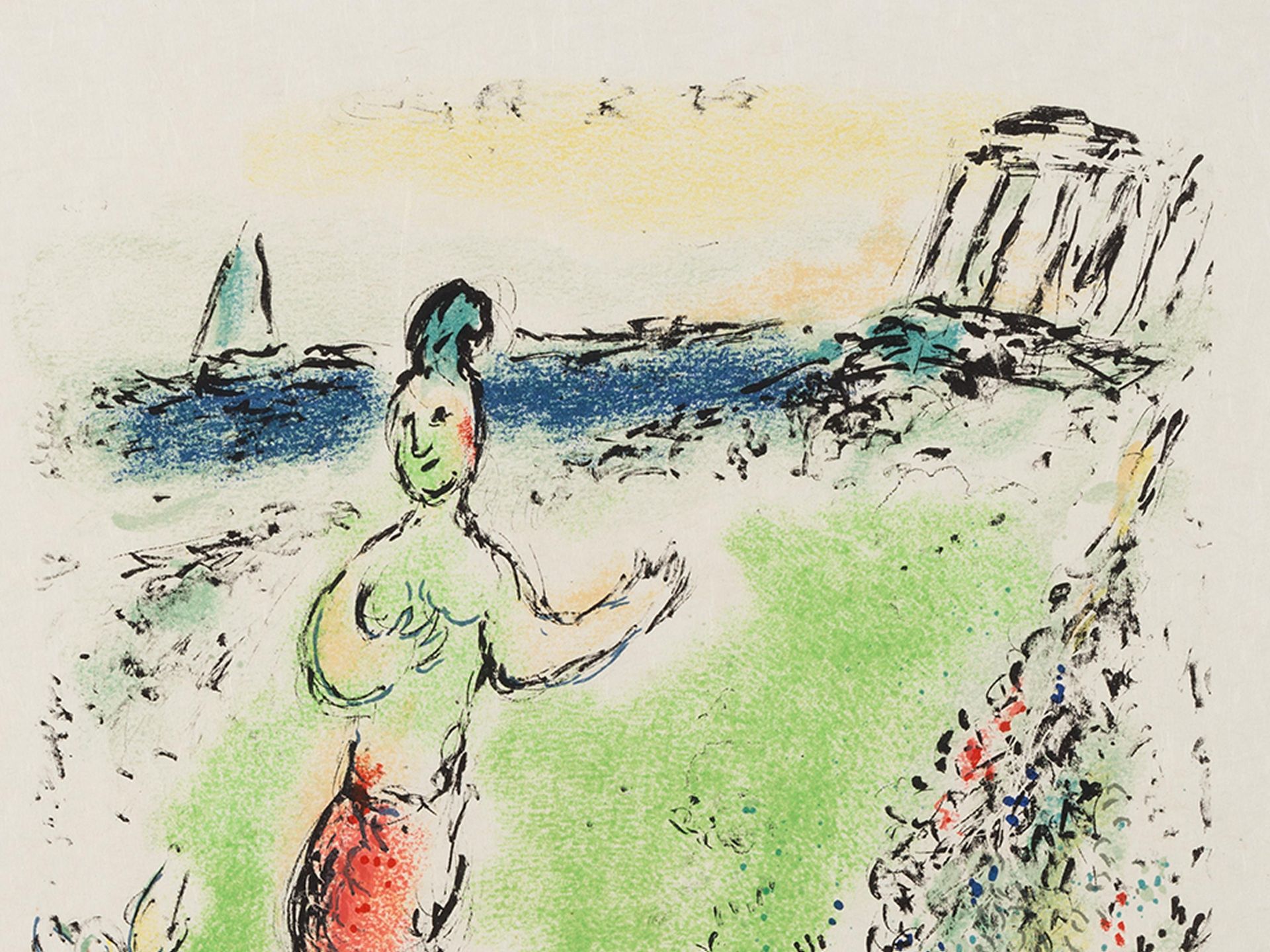 Chagall, Marc 1887 Witebsk - 1985 St. Paul de Vence Athene senkt Odysseus in den Schlaf - Image 2 of 9