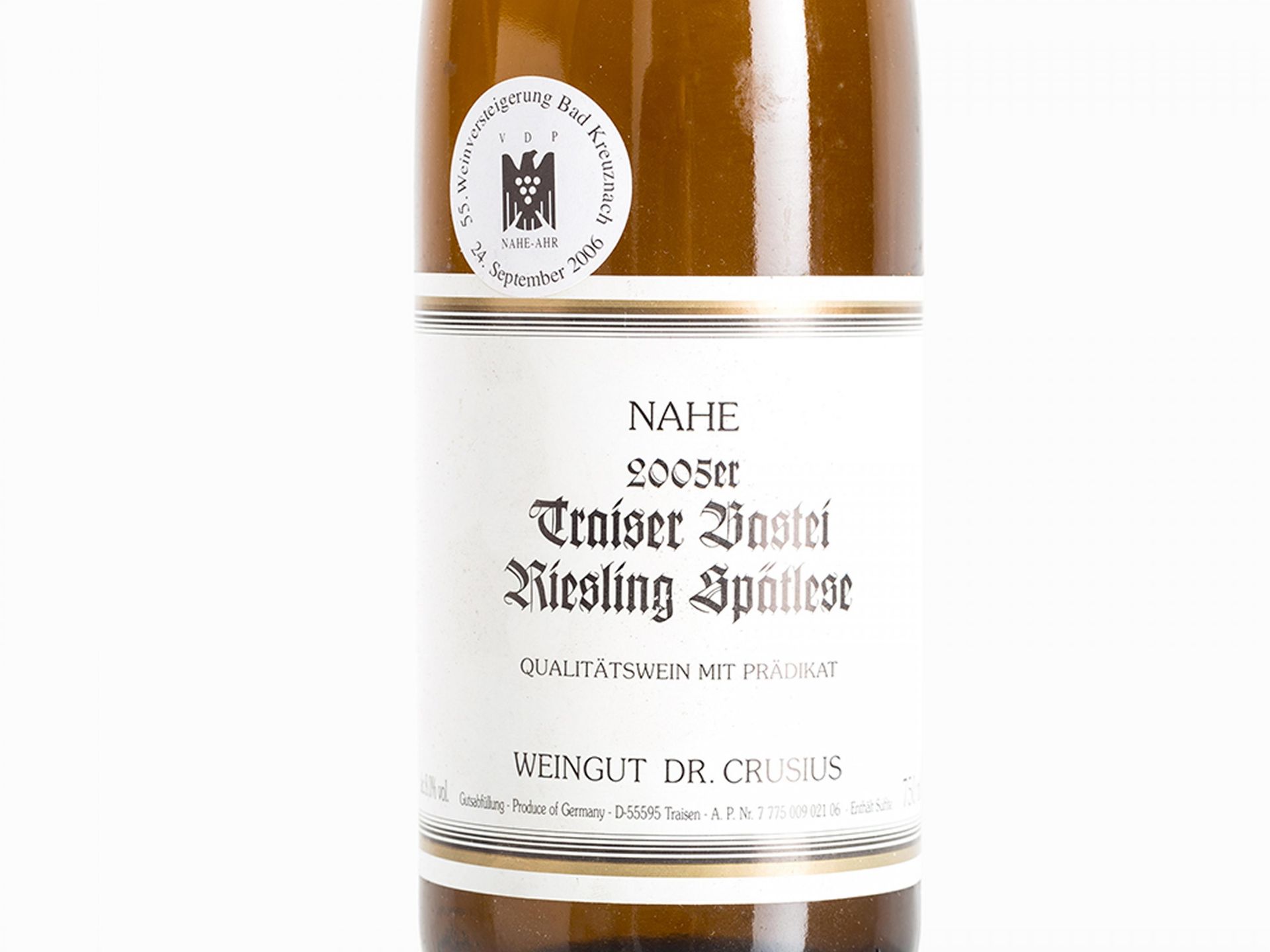 24 Flaschen Traiser Bastei Riesling Spätlese Goldkapsel Erzeuger: Dr. Crusius Jahrgang 2005 Traisen, - Bild 3 aus 6