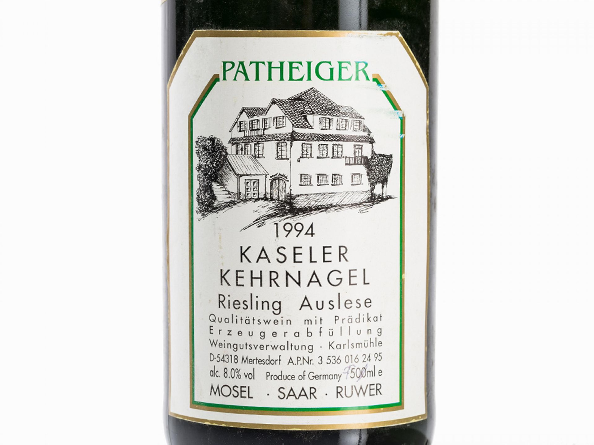 30 Flaschen Kaseler Kehrnagel Riesling Auslese Goldkapsel Erzeuger: Patheiger Jahrgang 1994 Kasel, - Bild 3 aus 6