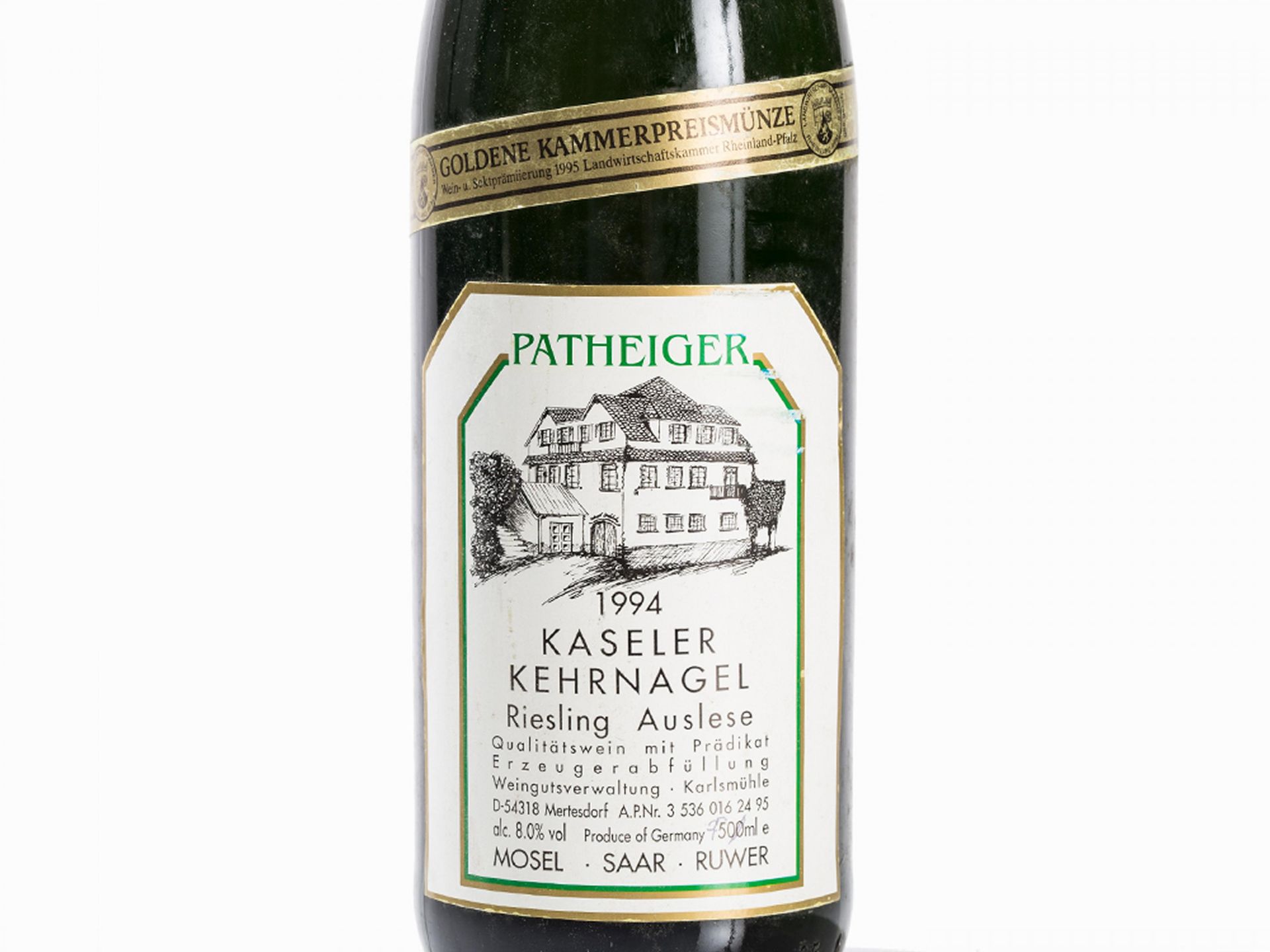 30 Flaschen Kaseler Kehrnagel Riesling Auslese Goldkapsel Erzeuger: Patheiger Jahrgang 1994 Kasel, - Bild 2 aus 6