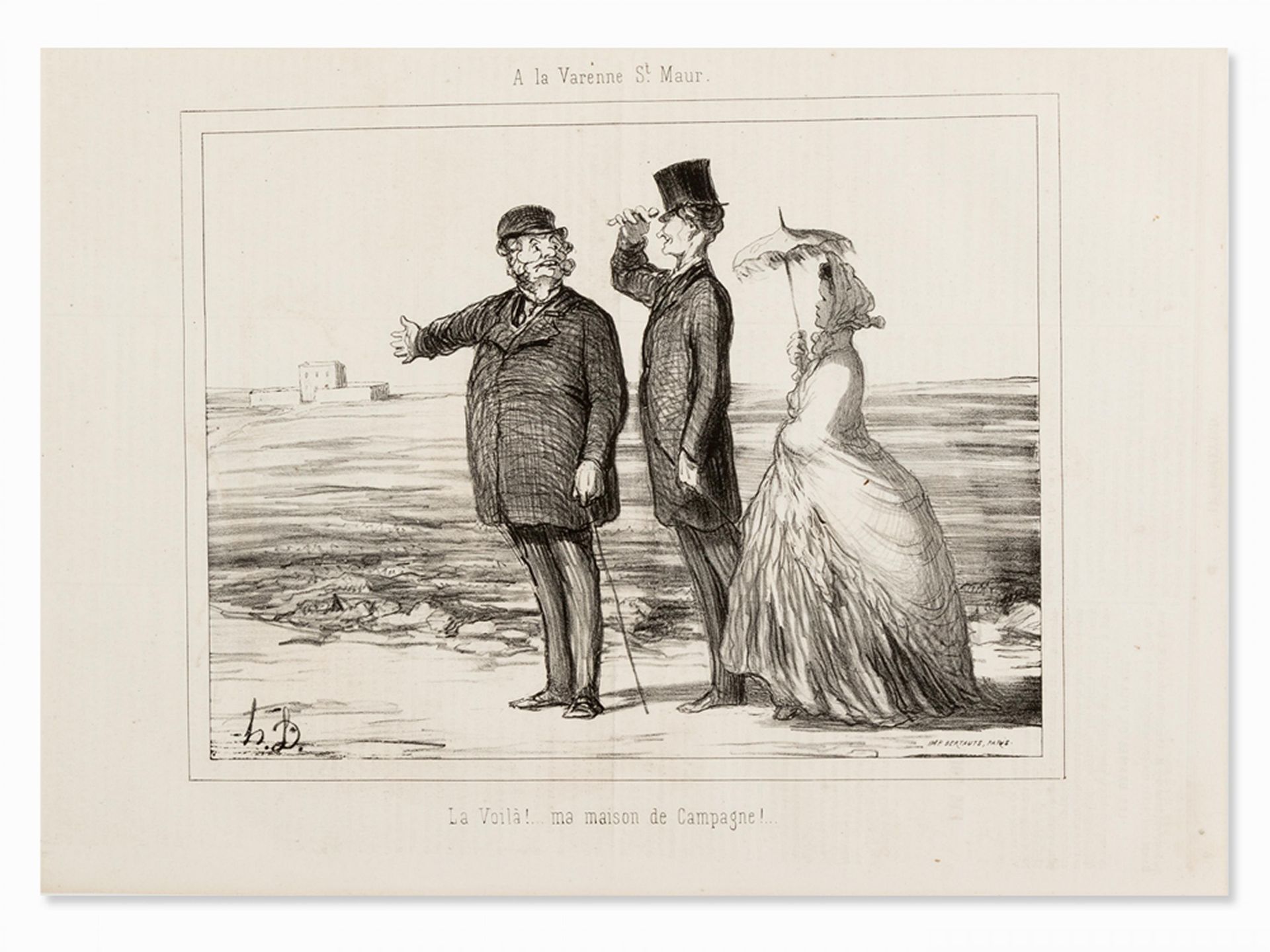 Daumier, Honoré (1808 Marseille - 1879 Valmondois) A la Varenne-Saint-Maur Lithografie auf Papier - Bild 3 aus 7