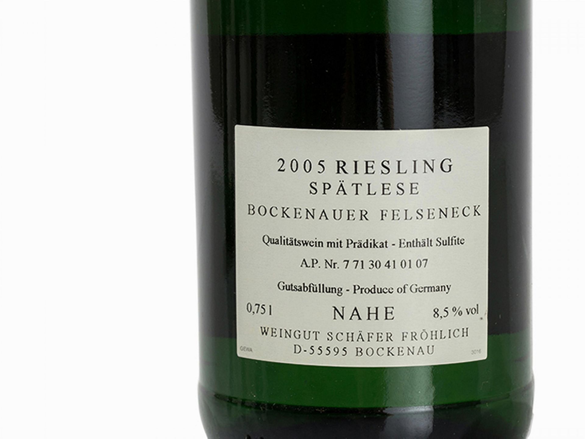 16 Flaschen Bockenauer Felseneck Spätlese Erzeuger: Weingut Schäfer-Fröhlich Jahrgang 2005 Nahe/ - Bild 4 aus 7