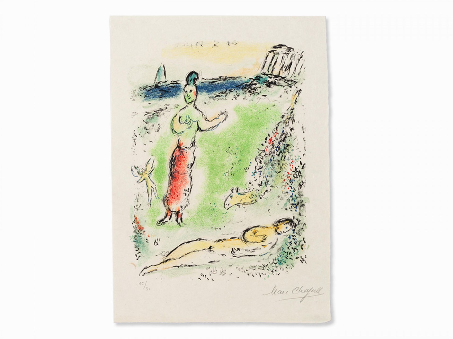 Chagall, Marc 1887 Witebsk - 1985 St. Paul de Vence Athene senkt Odysseus in den Schlaf
