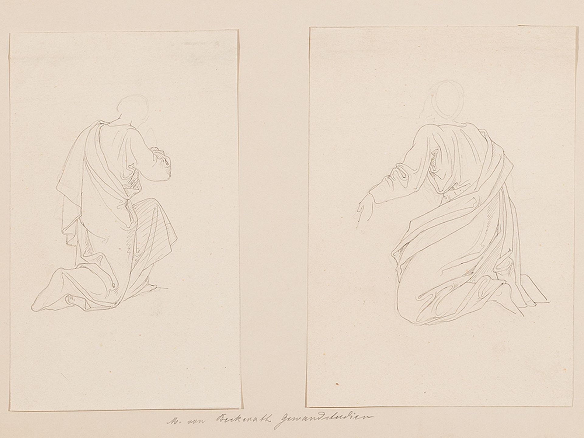 Beckerath, Moritz von (1838 Krefeld - 1896 München) zugeschrieben Konvolut (2 Werke - Gewandstudien) - Bild 2 aus 8