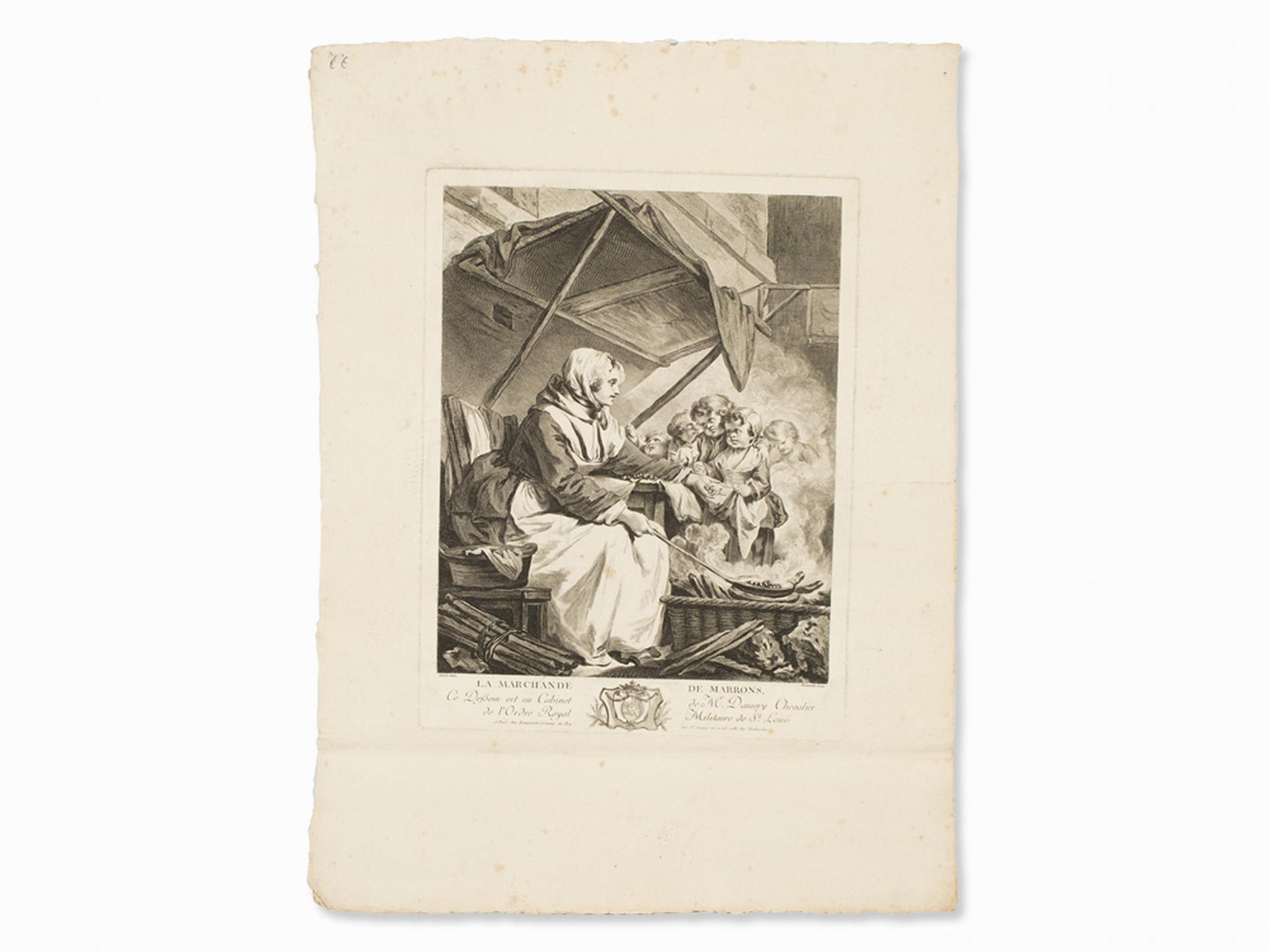Beauvarlet, Jacques-Firmin (1731 Abbeville - 1797 Paris) La Marchande de Marrons Kupferstich auf