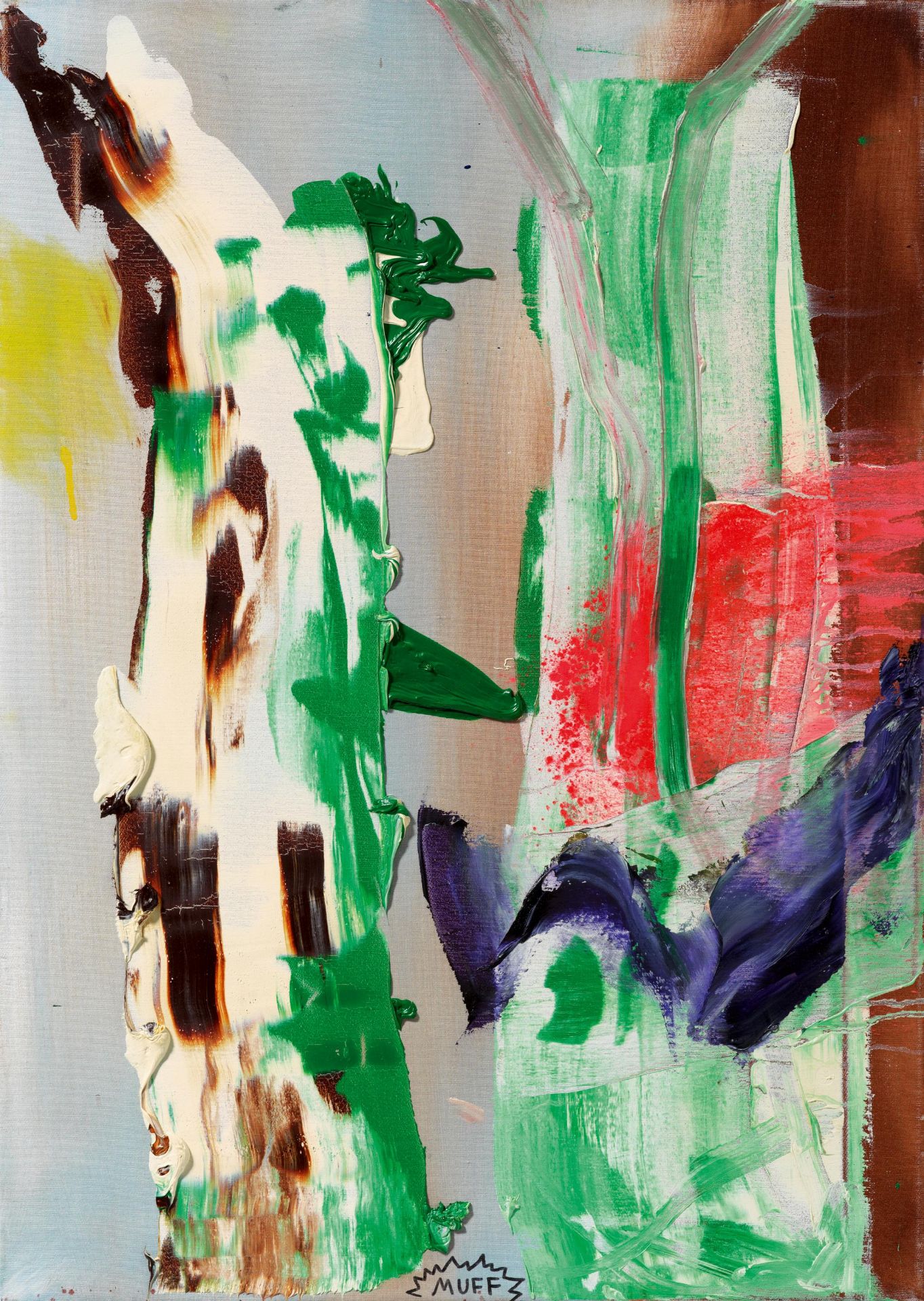 Richter, Daniel 1962 Eutin Ohne Titel. 1/02. 2002. Öl auf Leinwand. 70 x 50cm. Bezeichnet verso: 1/