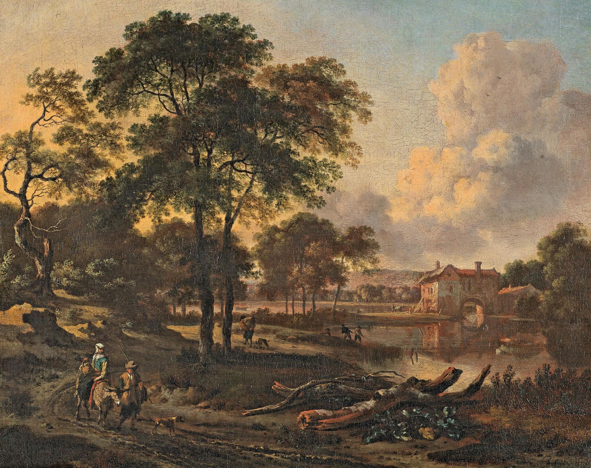 Wynants, Jan 1631 Haarlem - 1684 Amsterdam Holländische Landschaft mit See und Reisenden auf einem