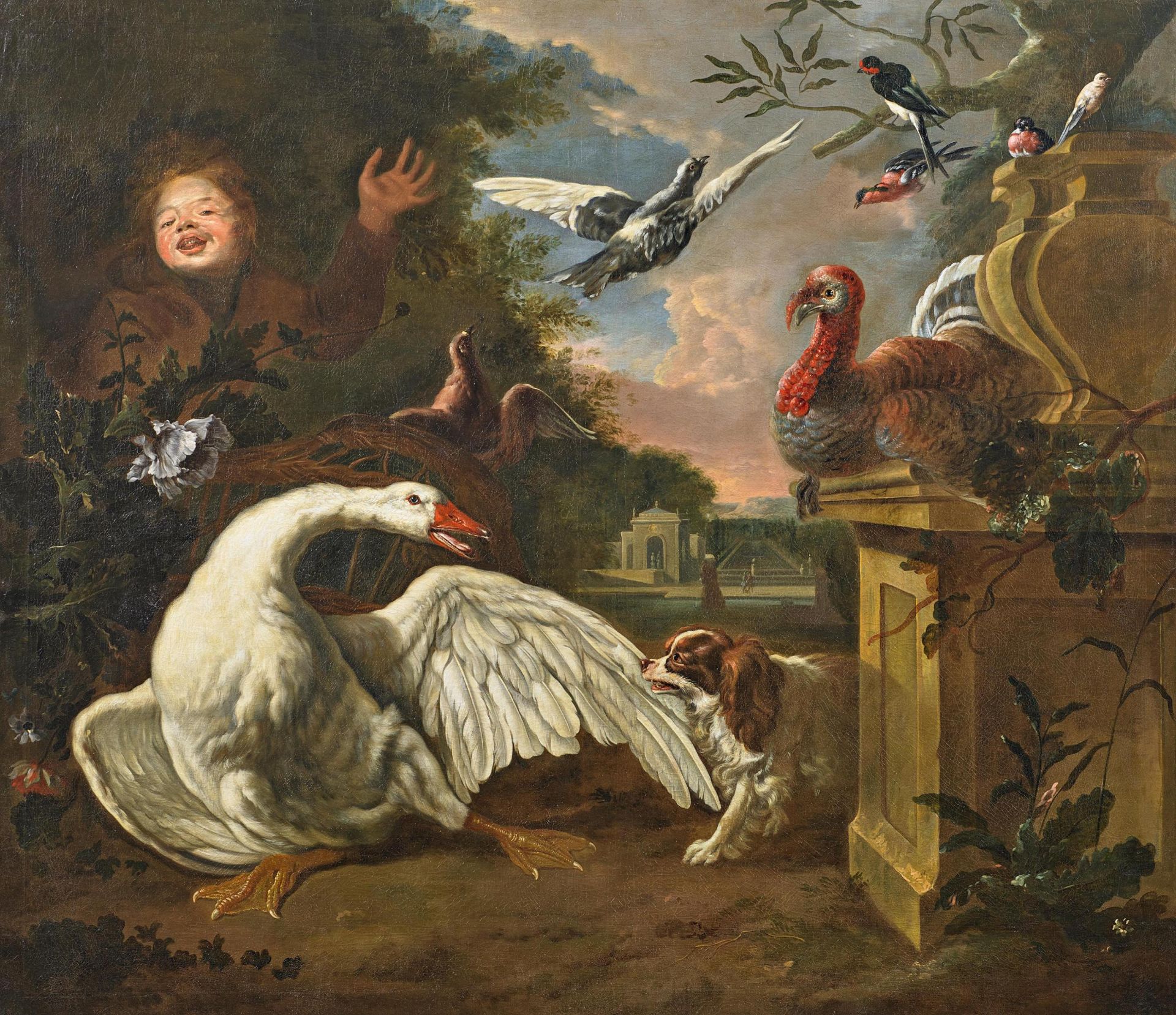 Griffier, Robert um 1675 England - 1760 Amsterdam Großes Tierstück in Landschaft. Öl auf Leinwand.